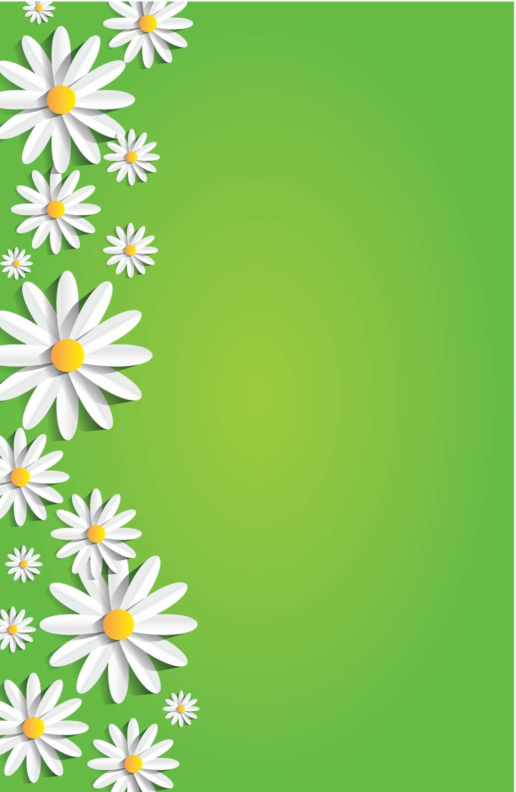 Spring Flowers On Green Background vector illustration