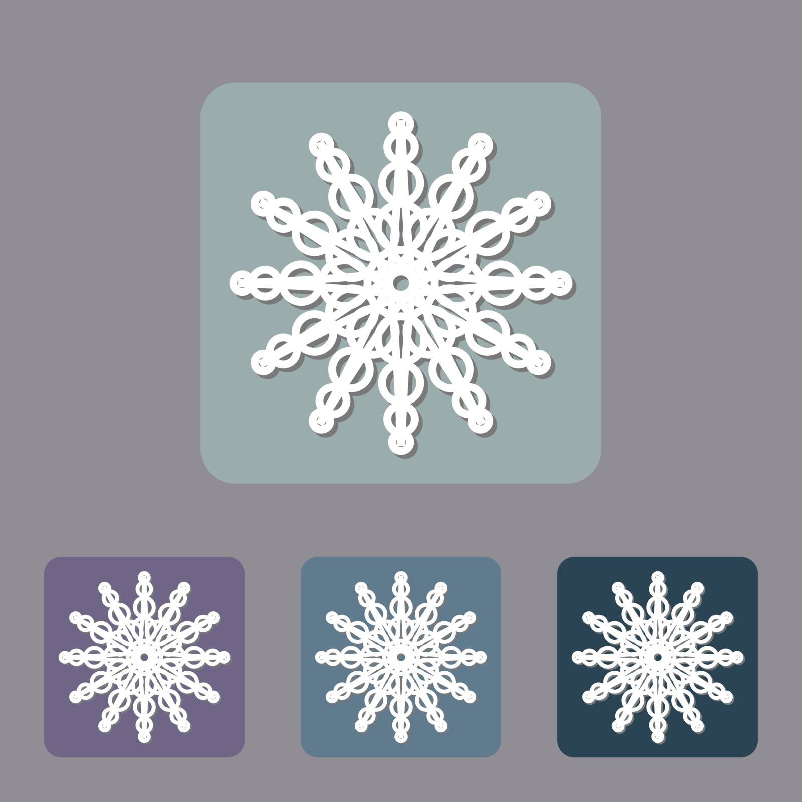 Snowflake flat icon set by yulia_lelekova