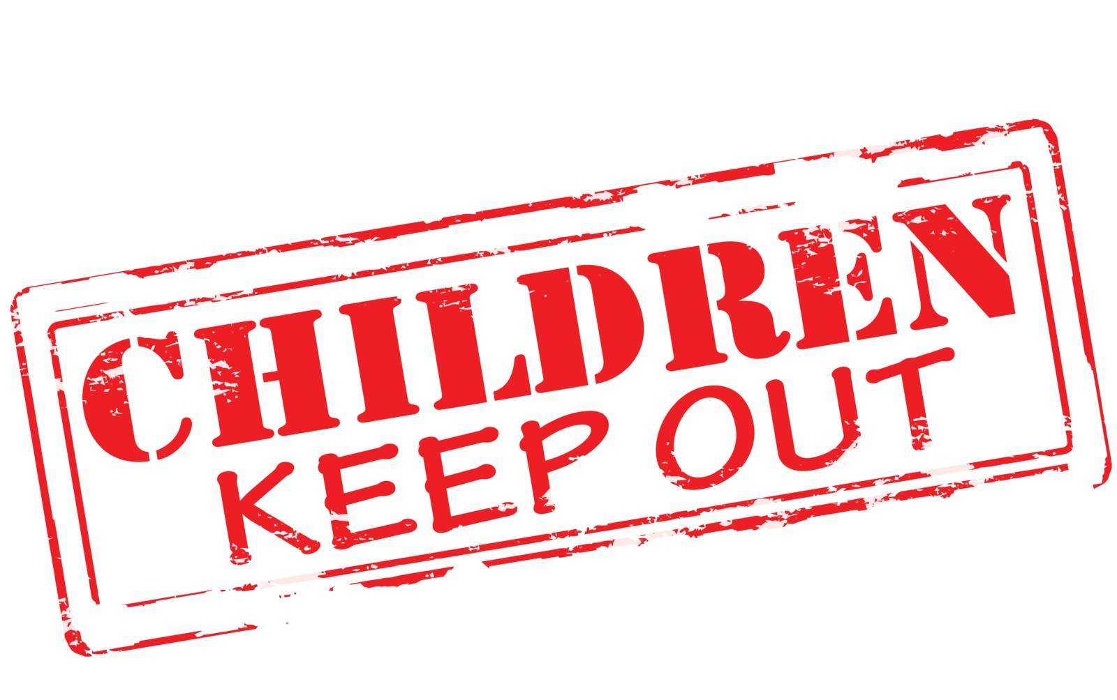 Rubber stamp with text children keep out inside, vector illustration