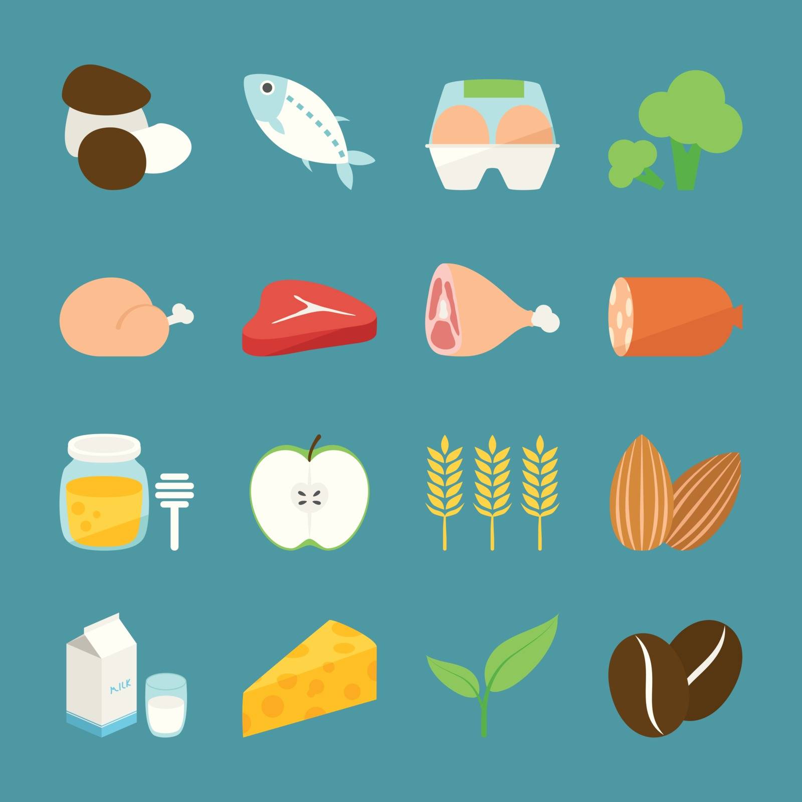Food icons, vector