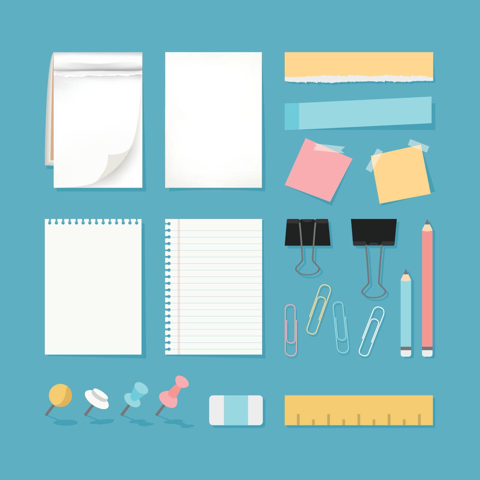Paper and stationery, vector