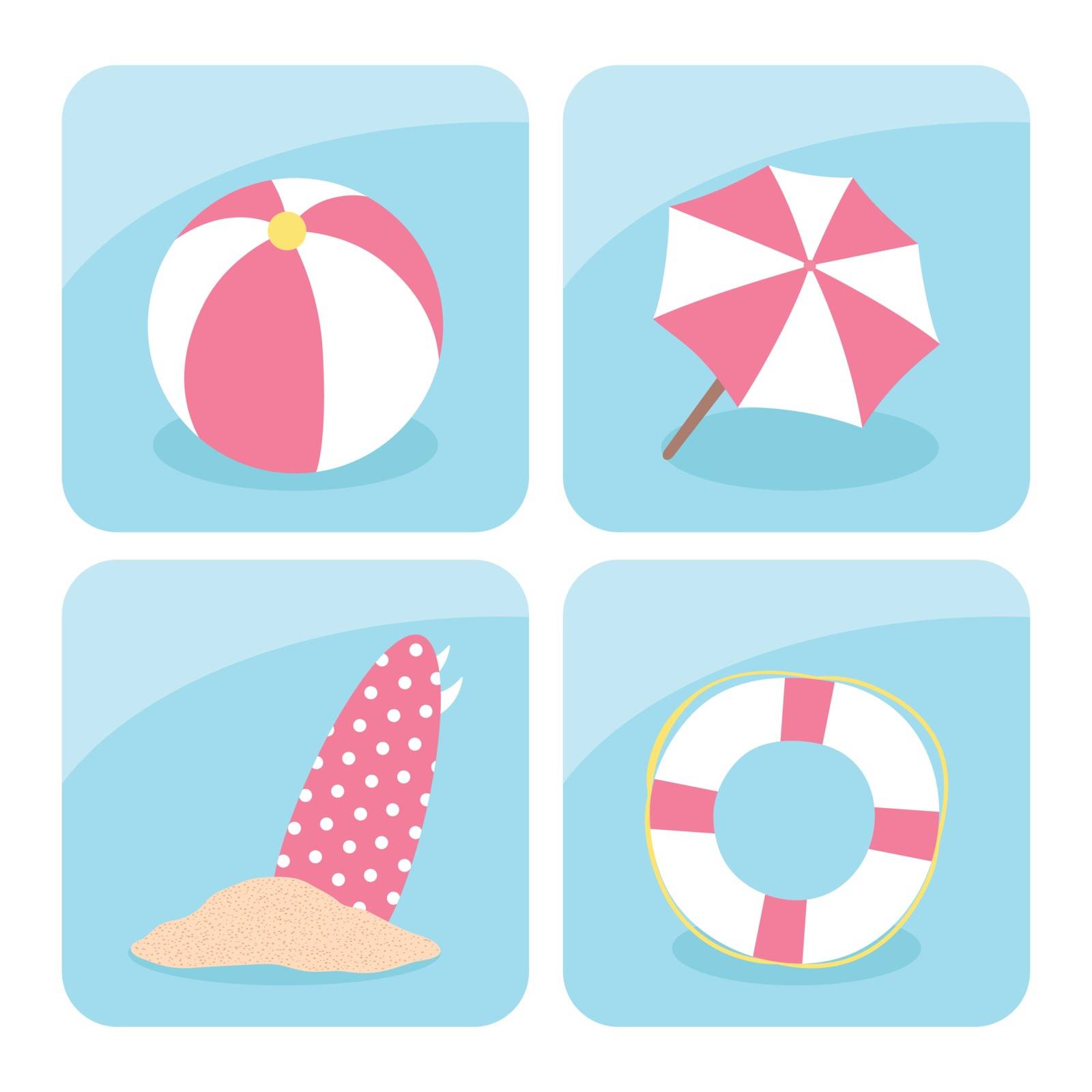 Summer icons set, vector