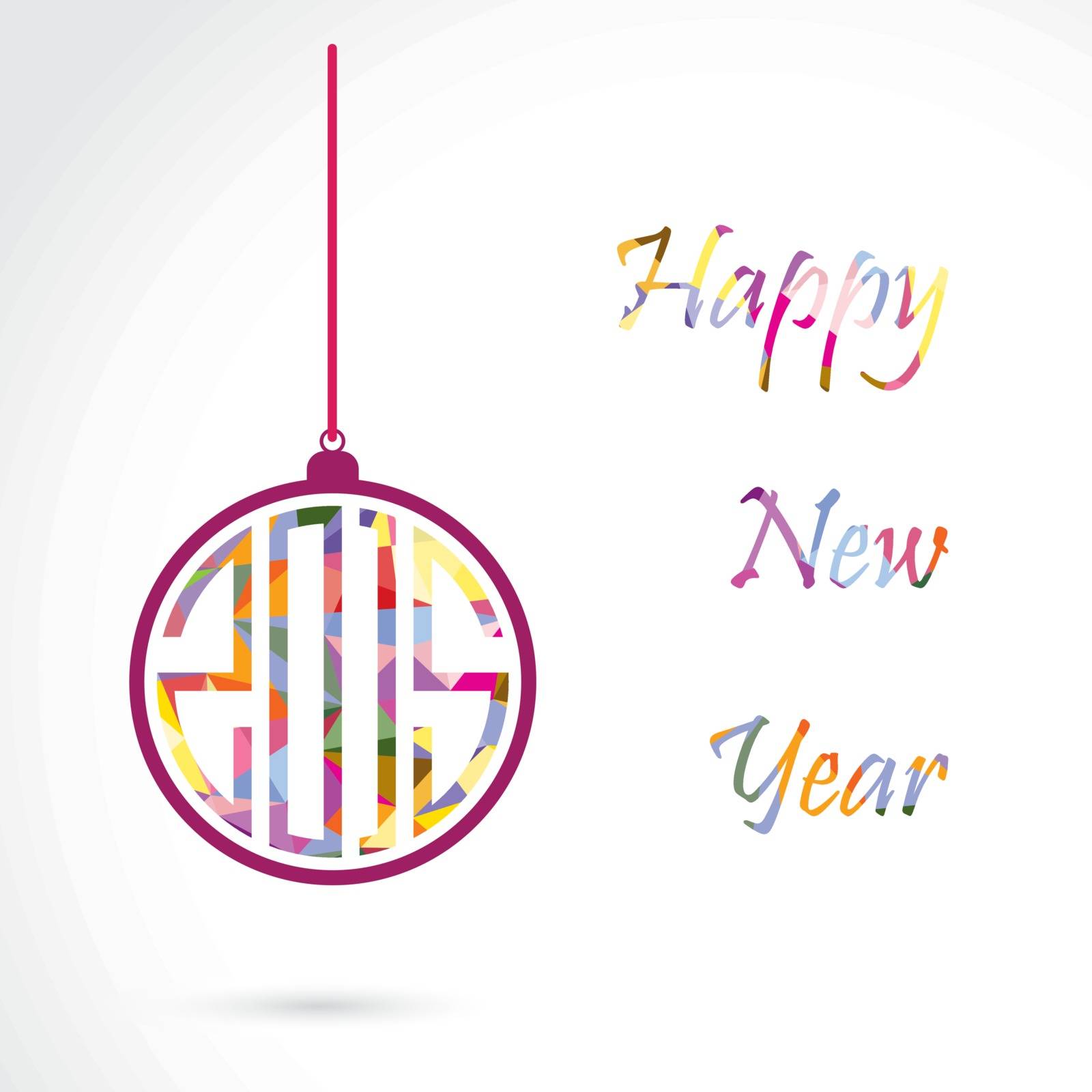 Happy new year 2015 creative greeting card design. Vector illustration
