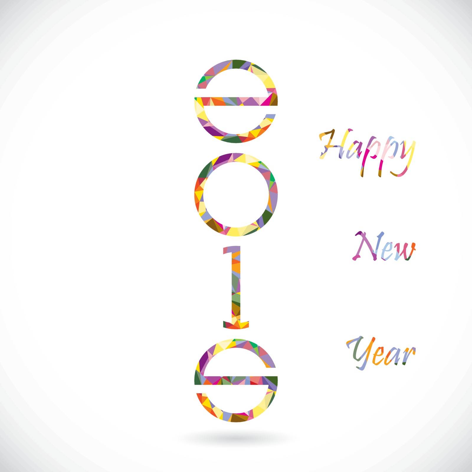 Happy new year 2015 creative greeting card design. Vector illustration