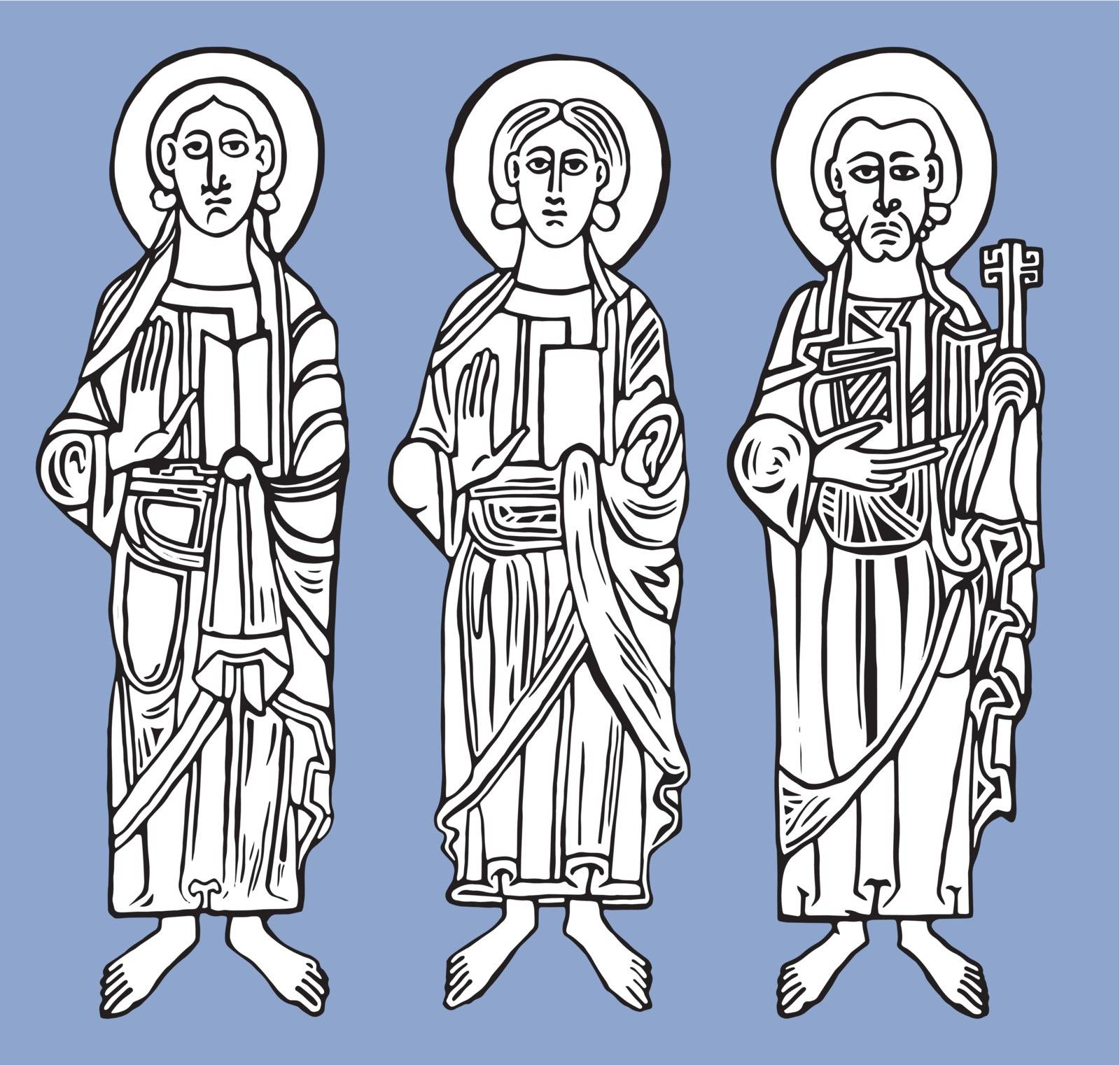 Saint figures. Vector illustration Eps 10