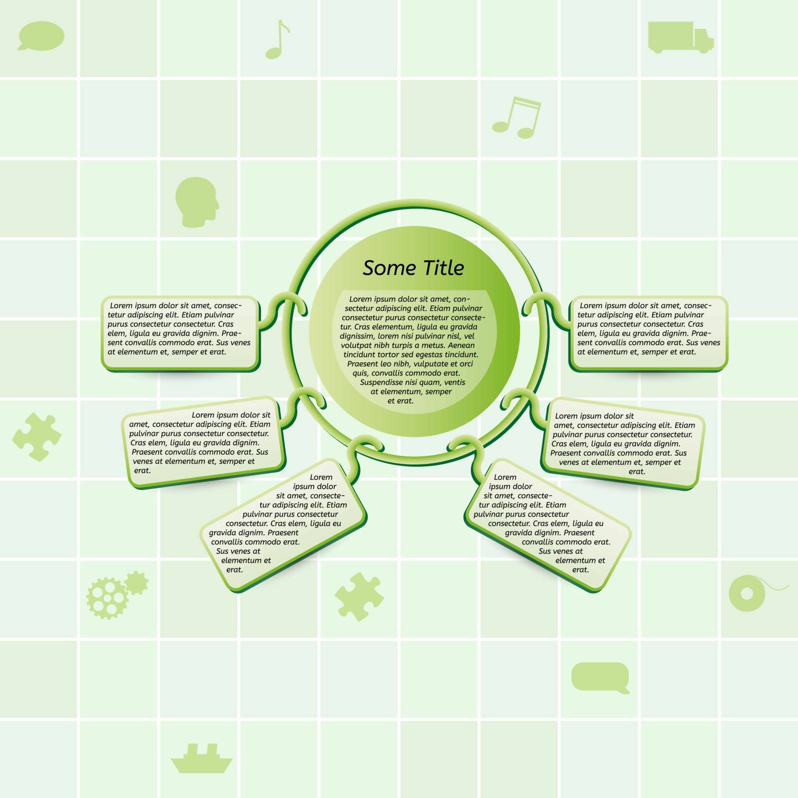 info graphic element on green background with symbols