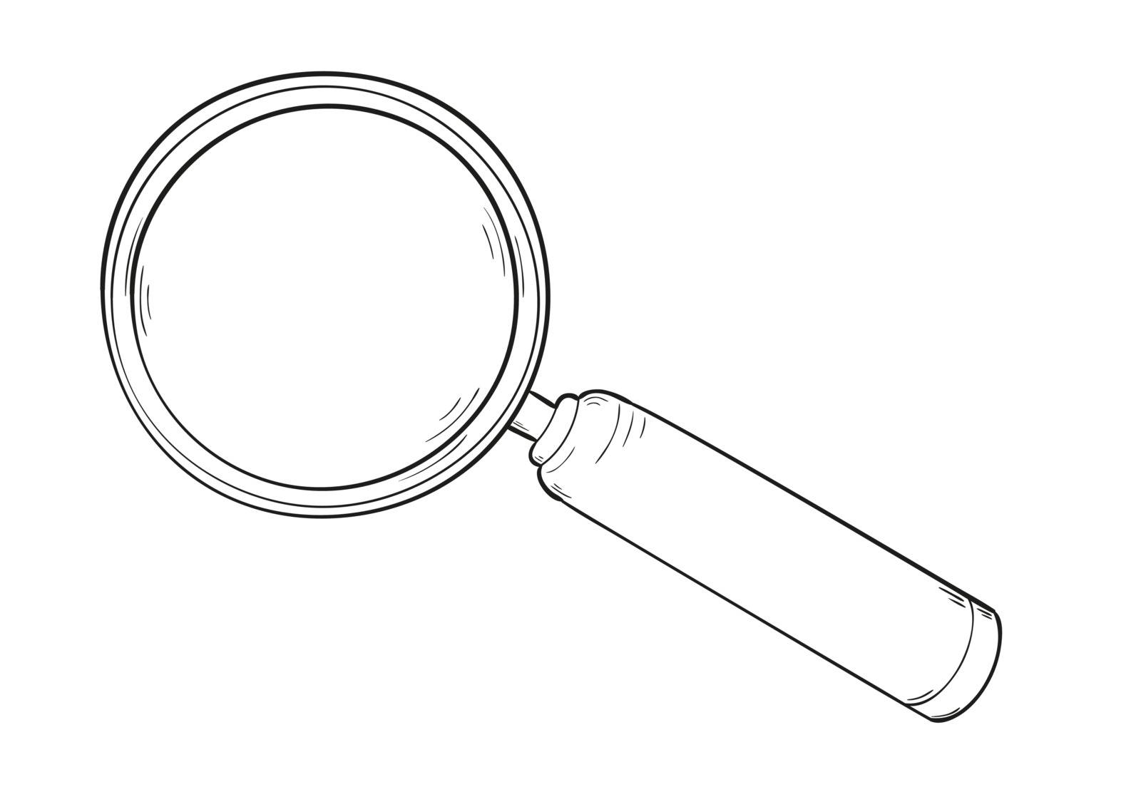 sketch of the elegant magnifying glass, isolated