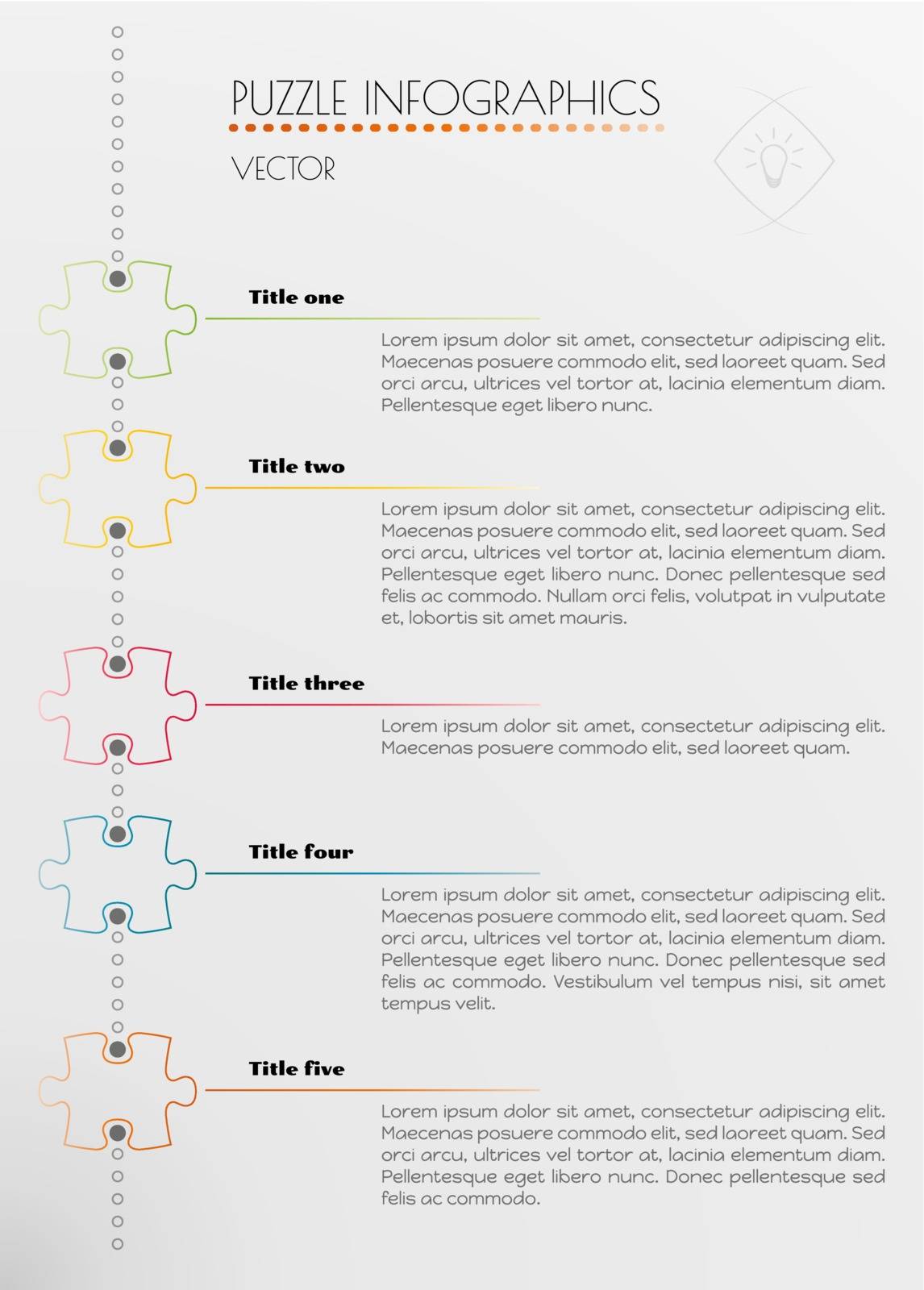 infographic puzzle timeline vector on gray gradient background