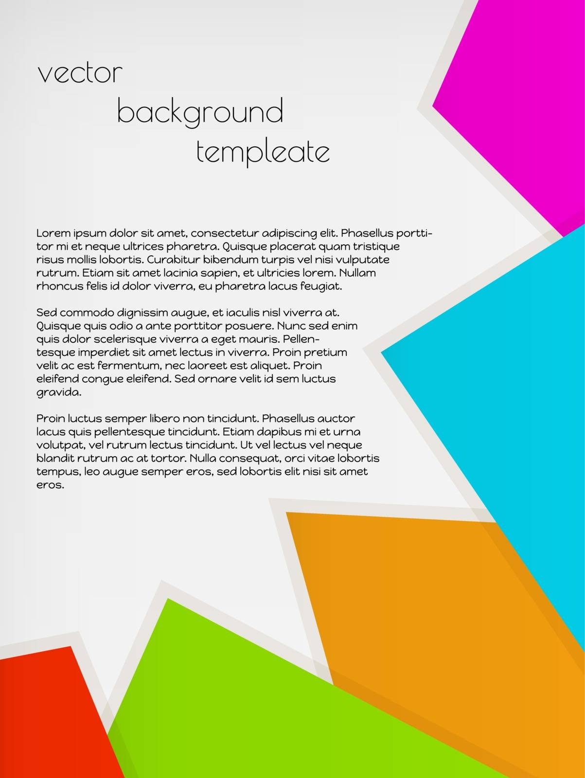 infographic background template with color triangles on gray background
