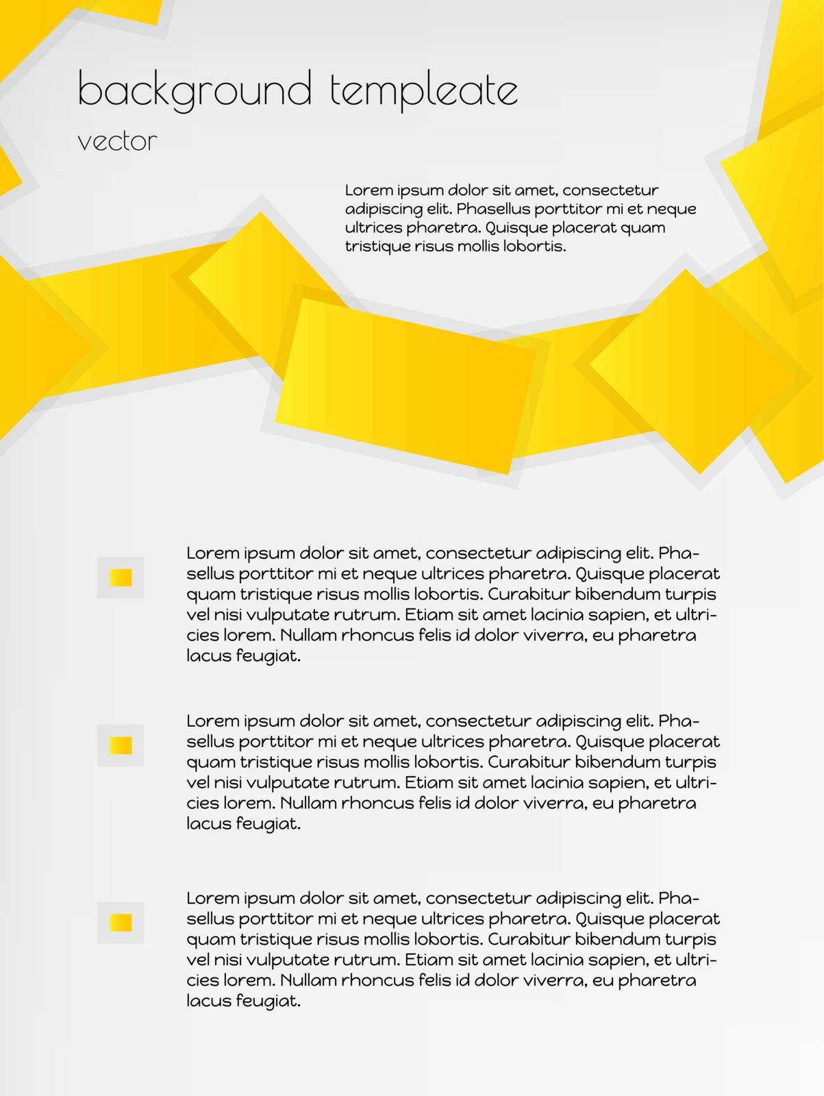 infographic background template with gold squares on gray background