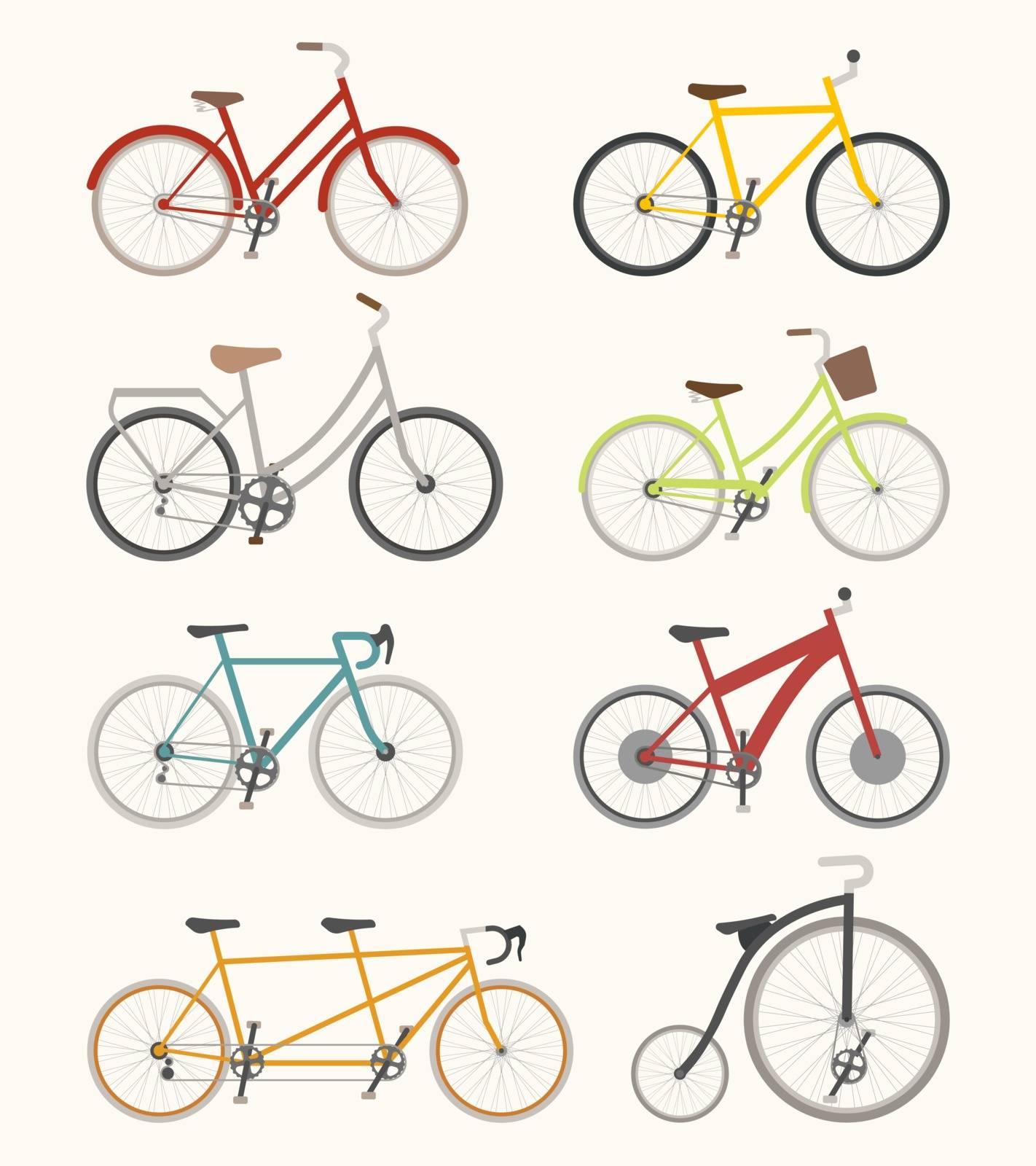 Set of retro bicycle  , eps10 vector format