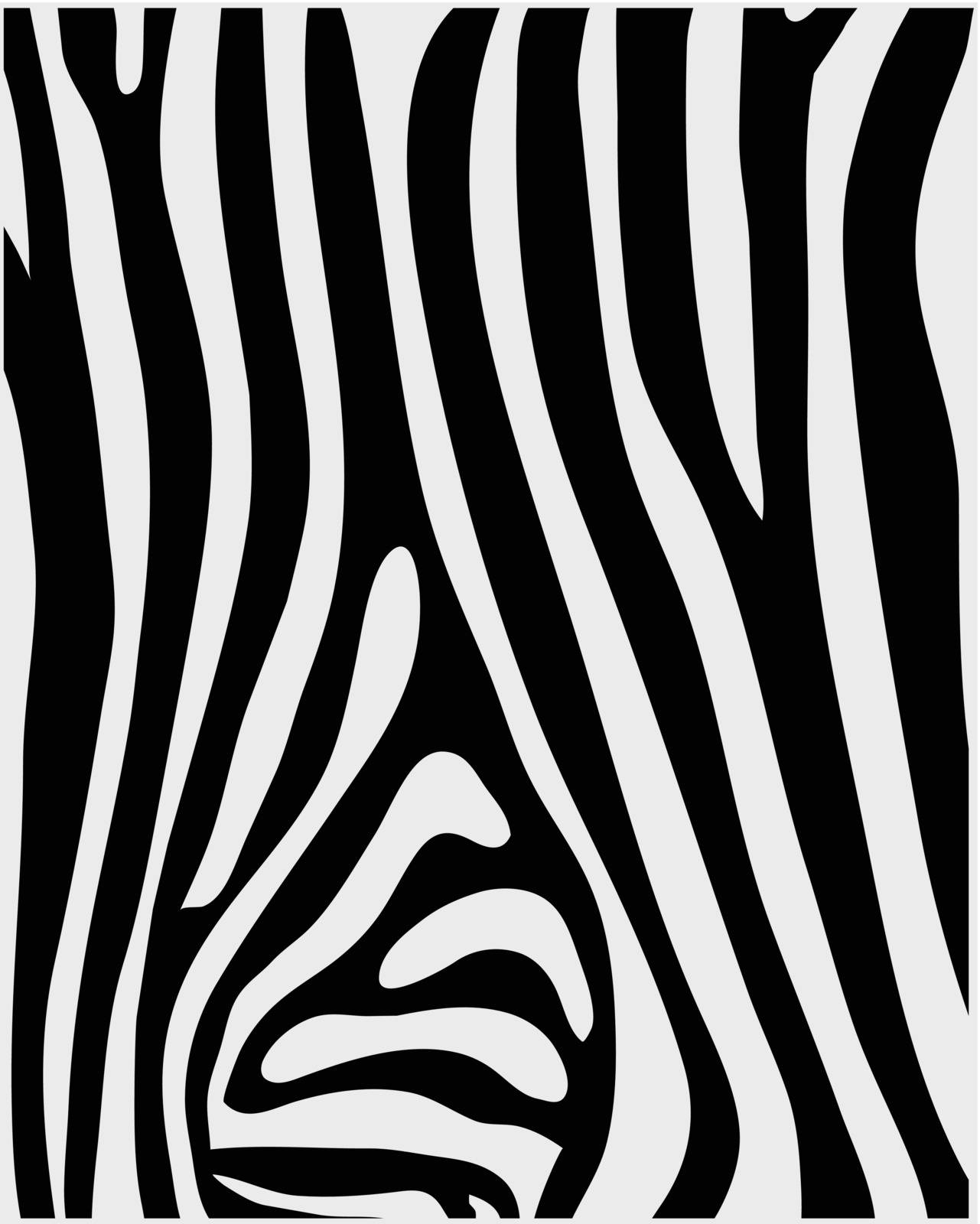 Black and white pattern skin of zebra ,vector