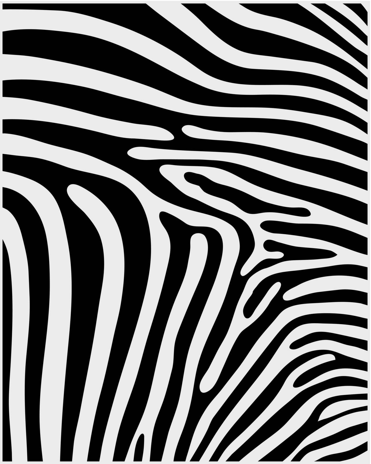 Black and white pattern skin of zebra ,vector