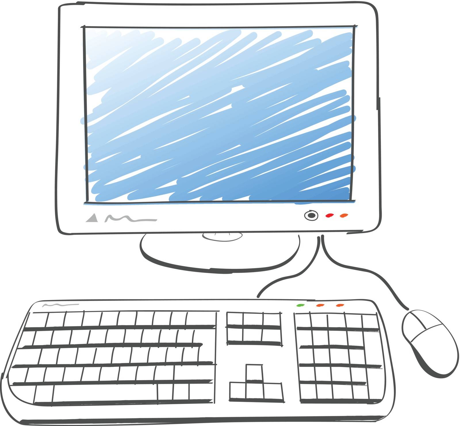 illustration of computer drawing on white background