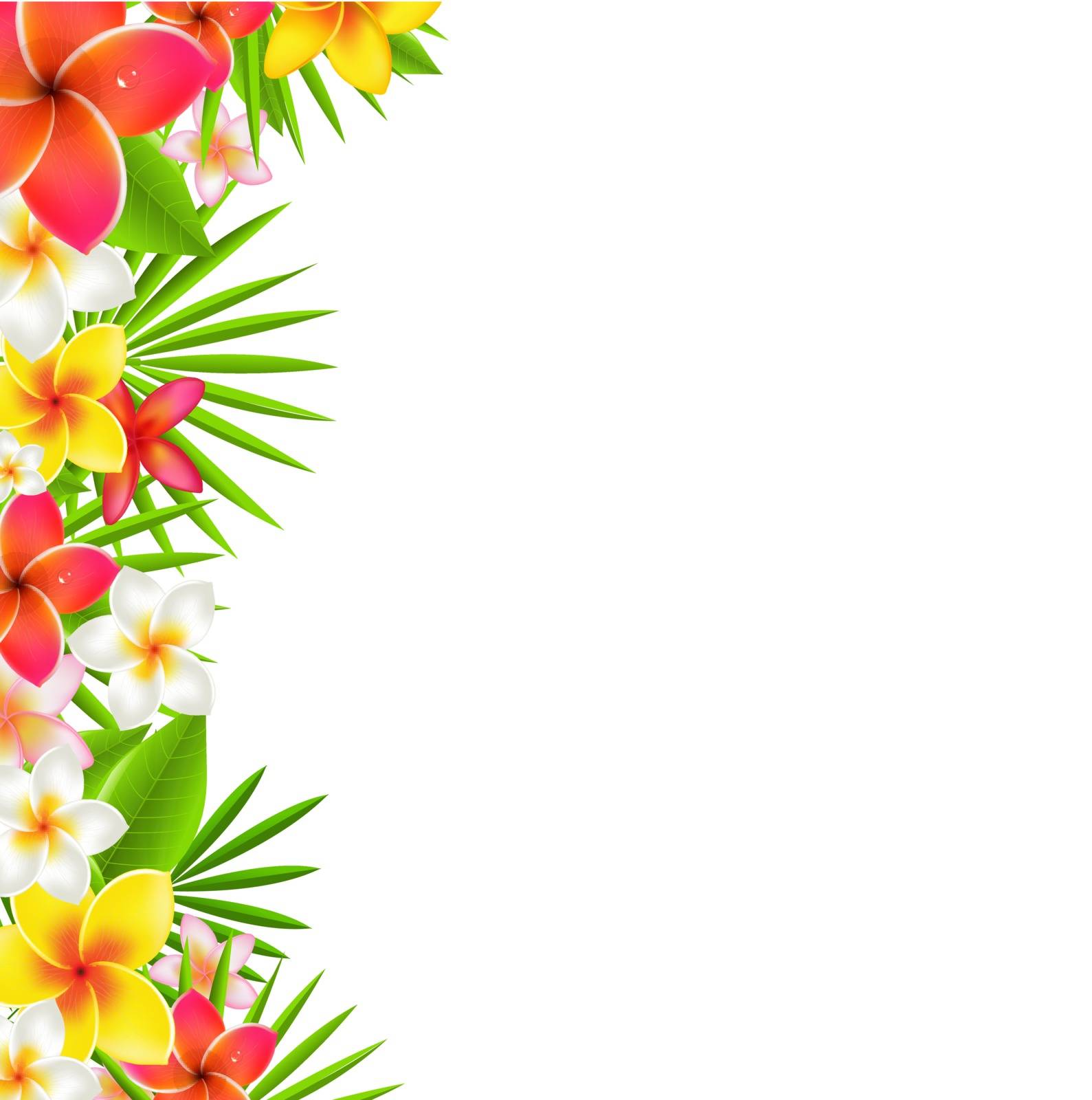 Flowers Border, With Gradient Mesh, Vector Illustration