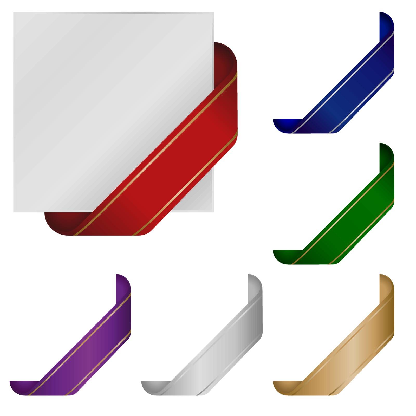 Blank corner ribbons in various colors by jamdesign