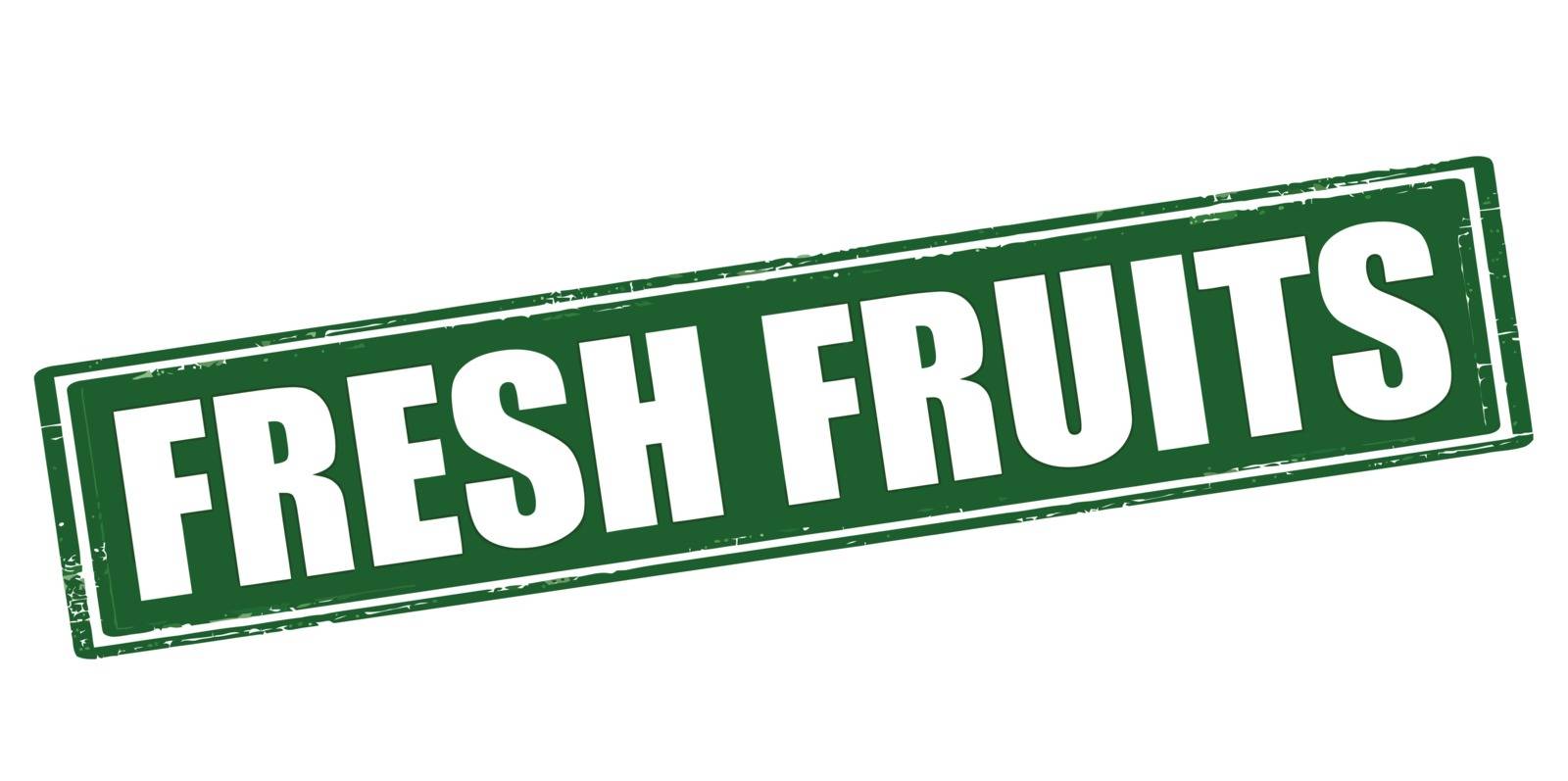 Rubber stamp with text fresh fruits inside, vector illustration