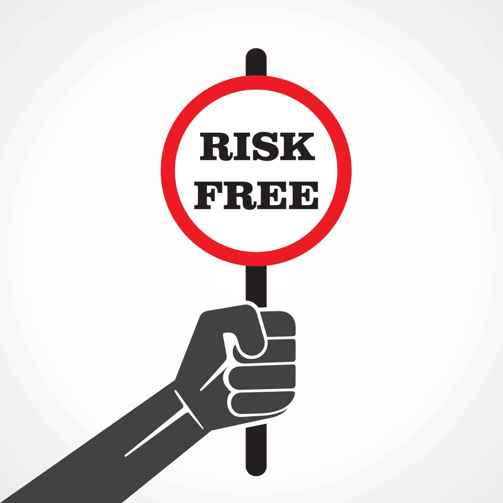 risk free placard hold in hand stock vector