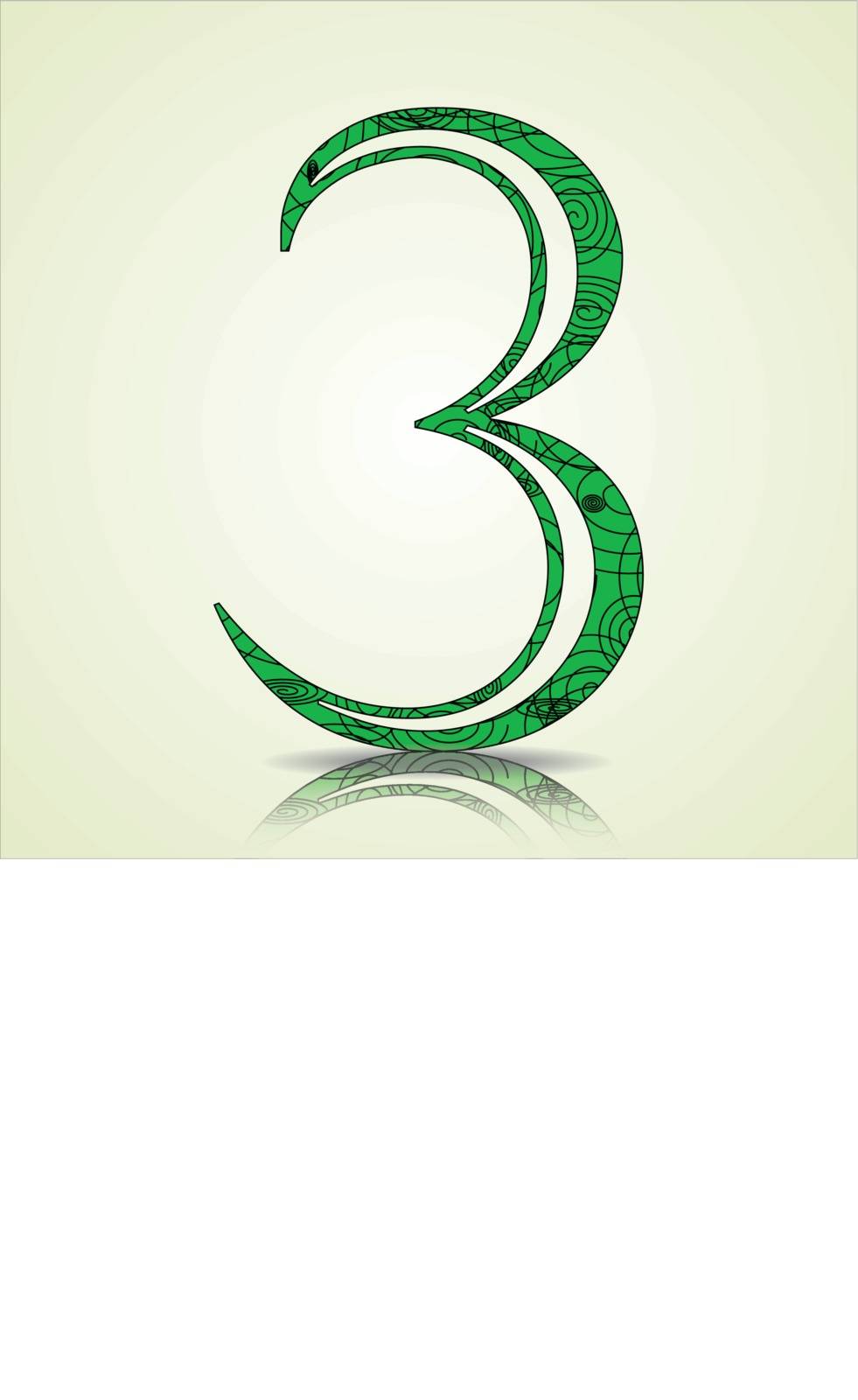Number of Collection made of swirls - 3 Vector illustration