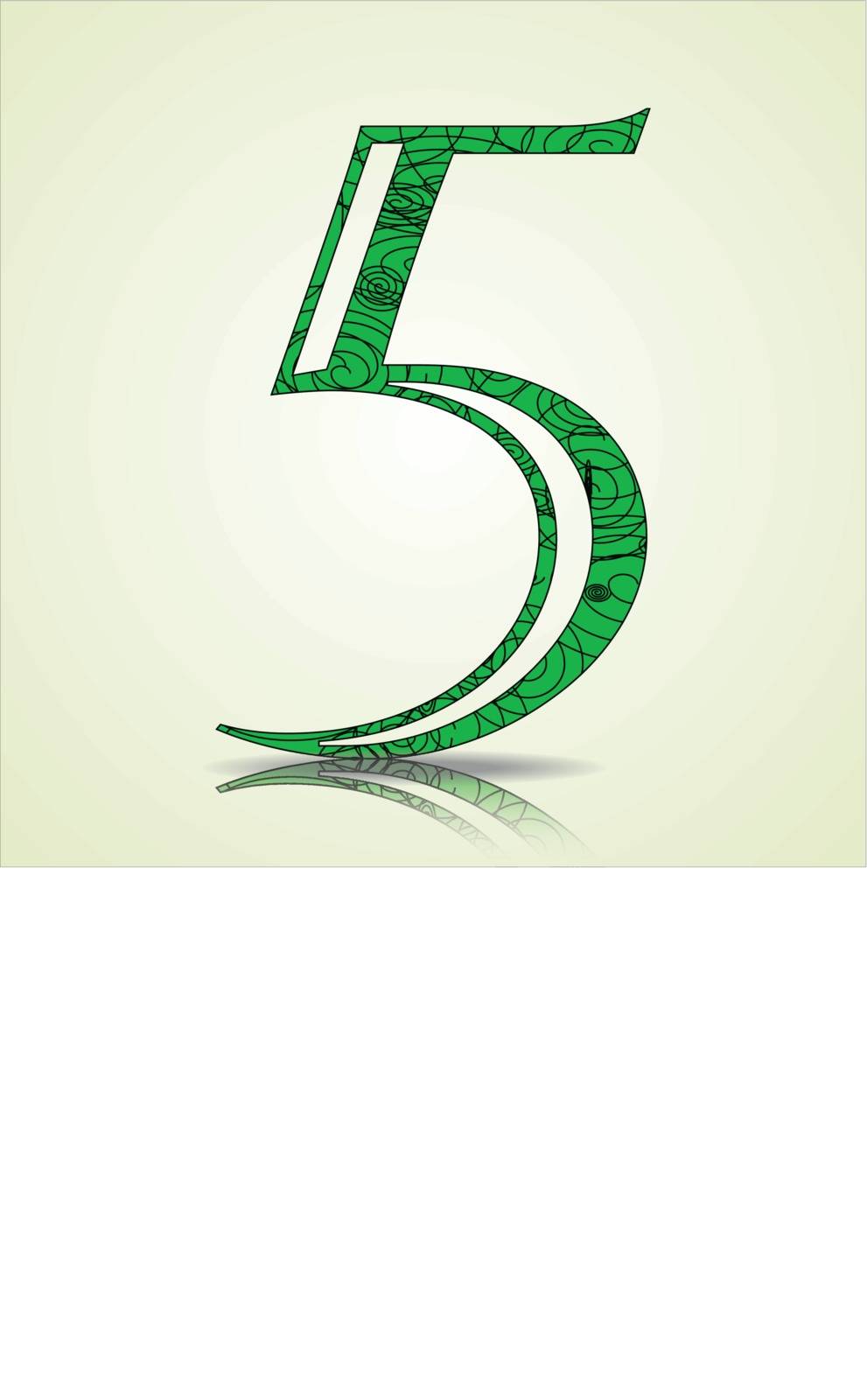 Number of Collection made of swirls - 5 Vector illustration