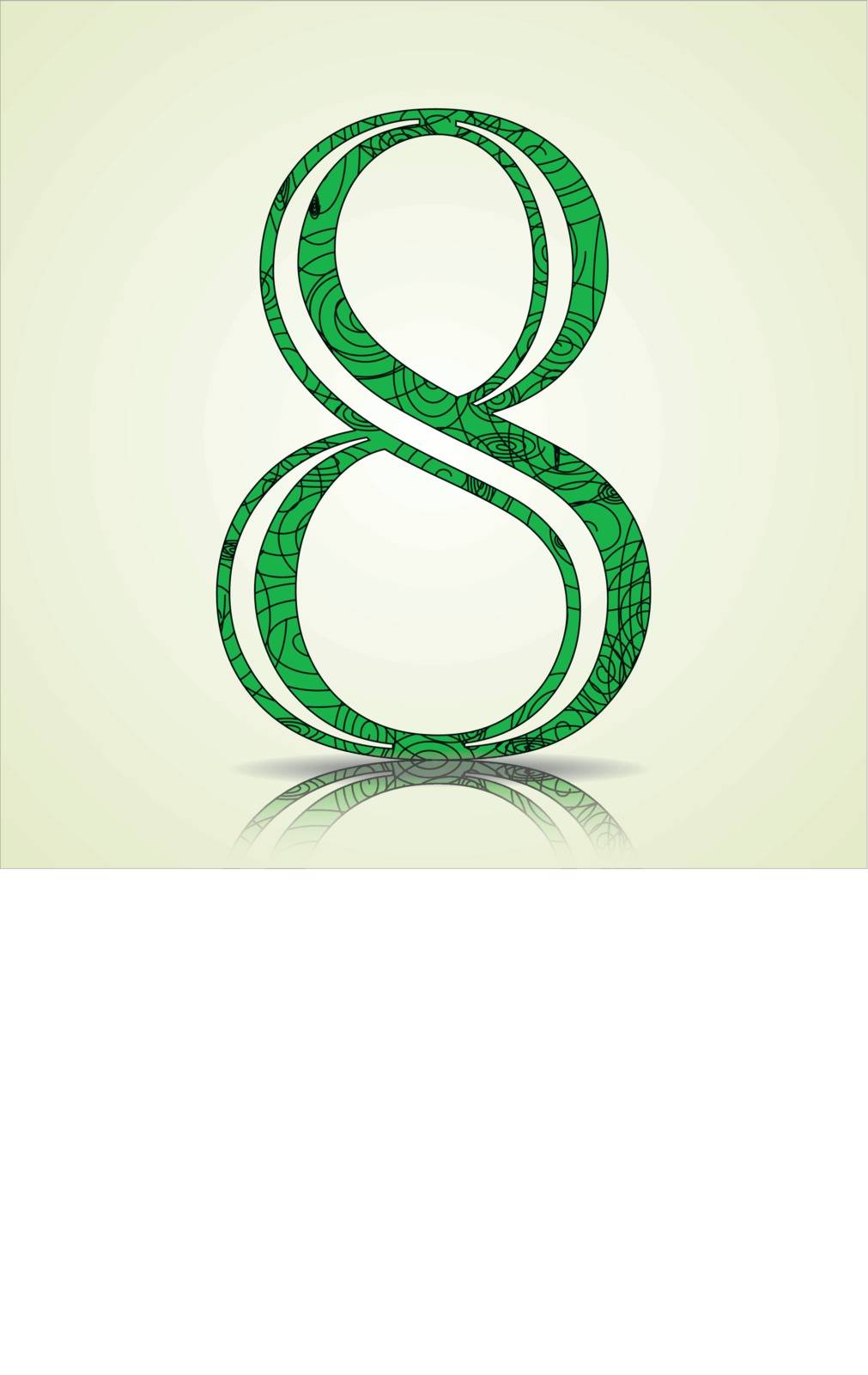 Number of Collection made of swirls - 8 Vector illustration