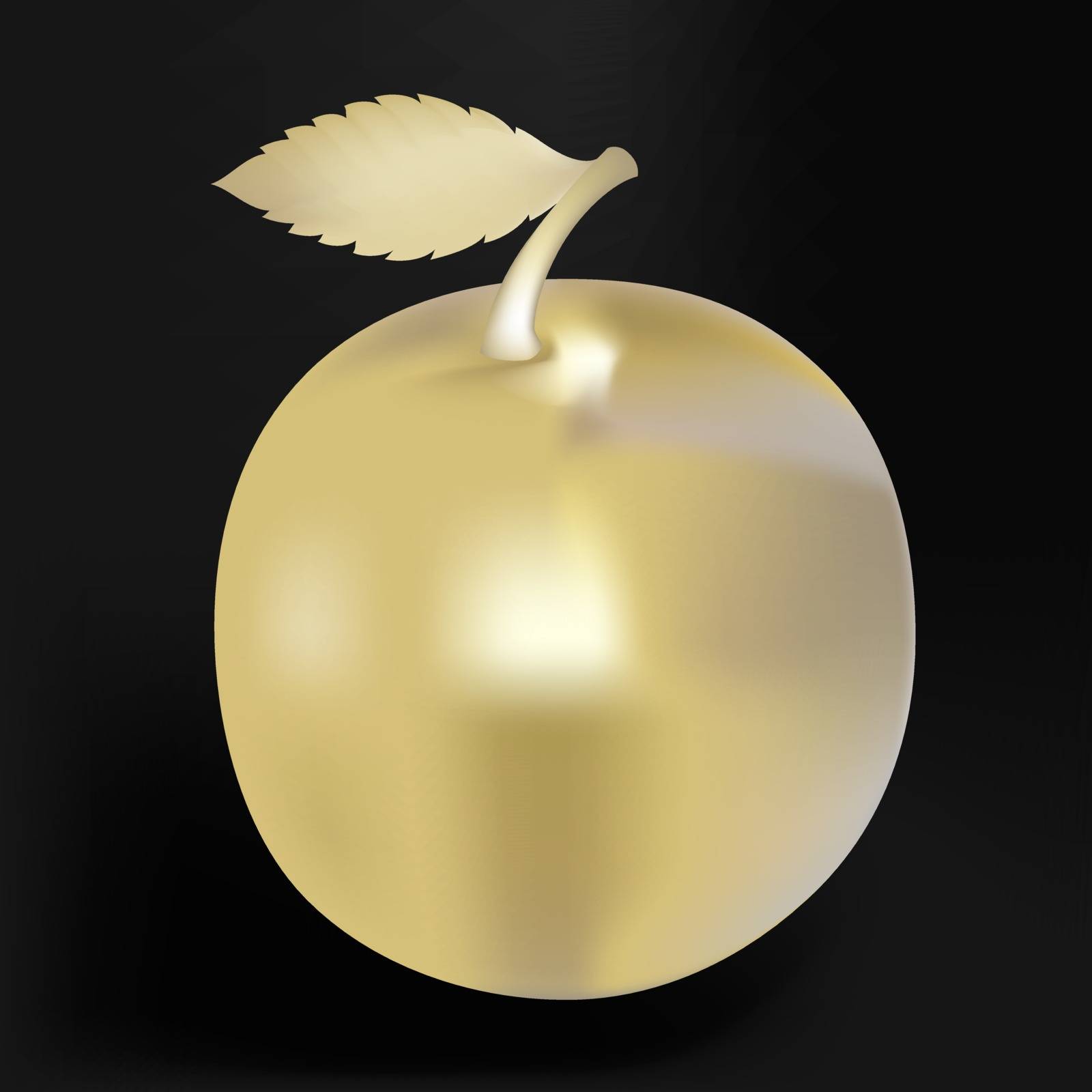 Vector illustration, in the form of golden apple