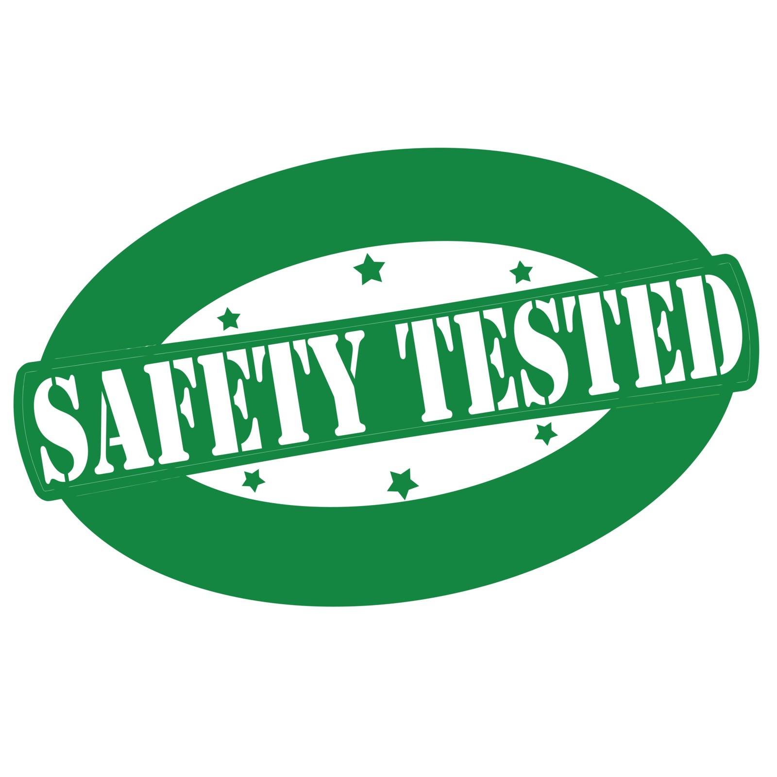 Stamp with text safety tested inside, vector illustration