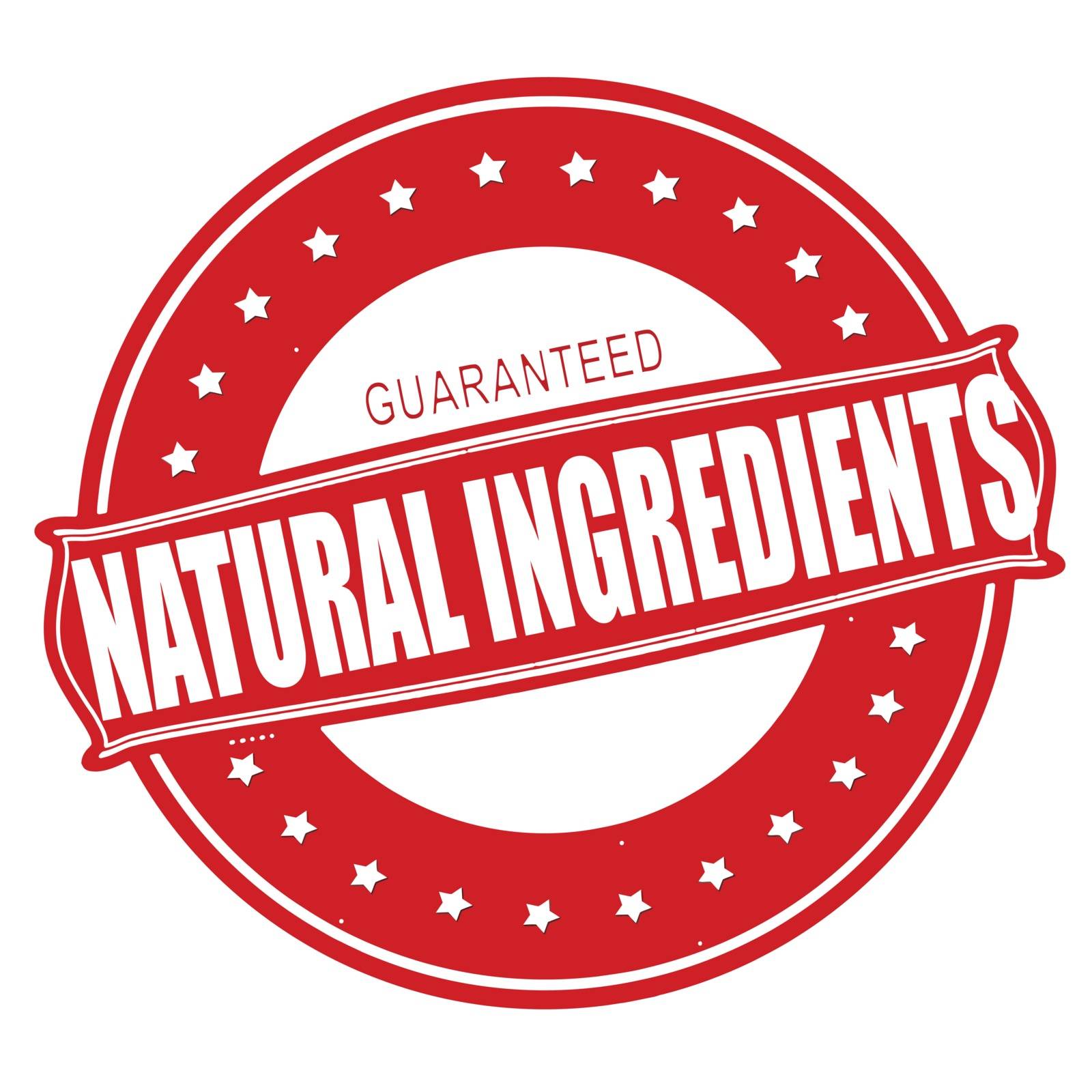 Stamp with text natural ingredients inside, vector illustration
