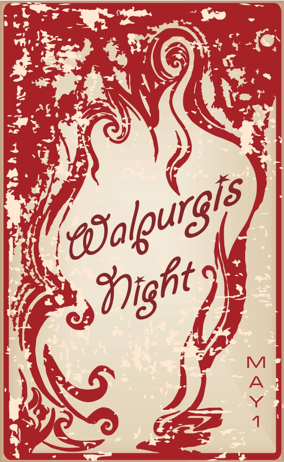 Walpurgis Night events mark the first of May. Vector illustration.