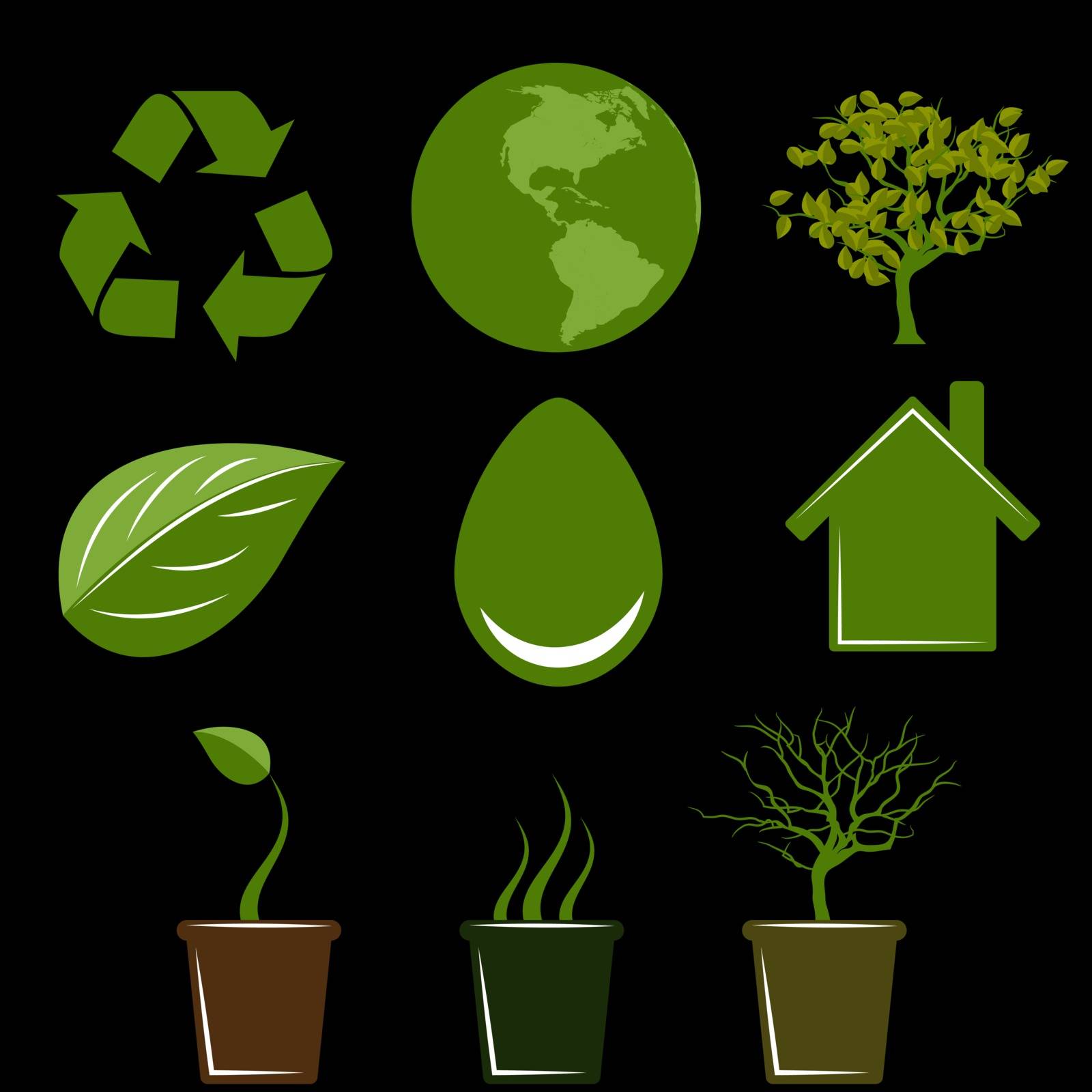 vector illustration of different icons for the Environment