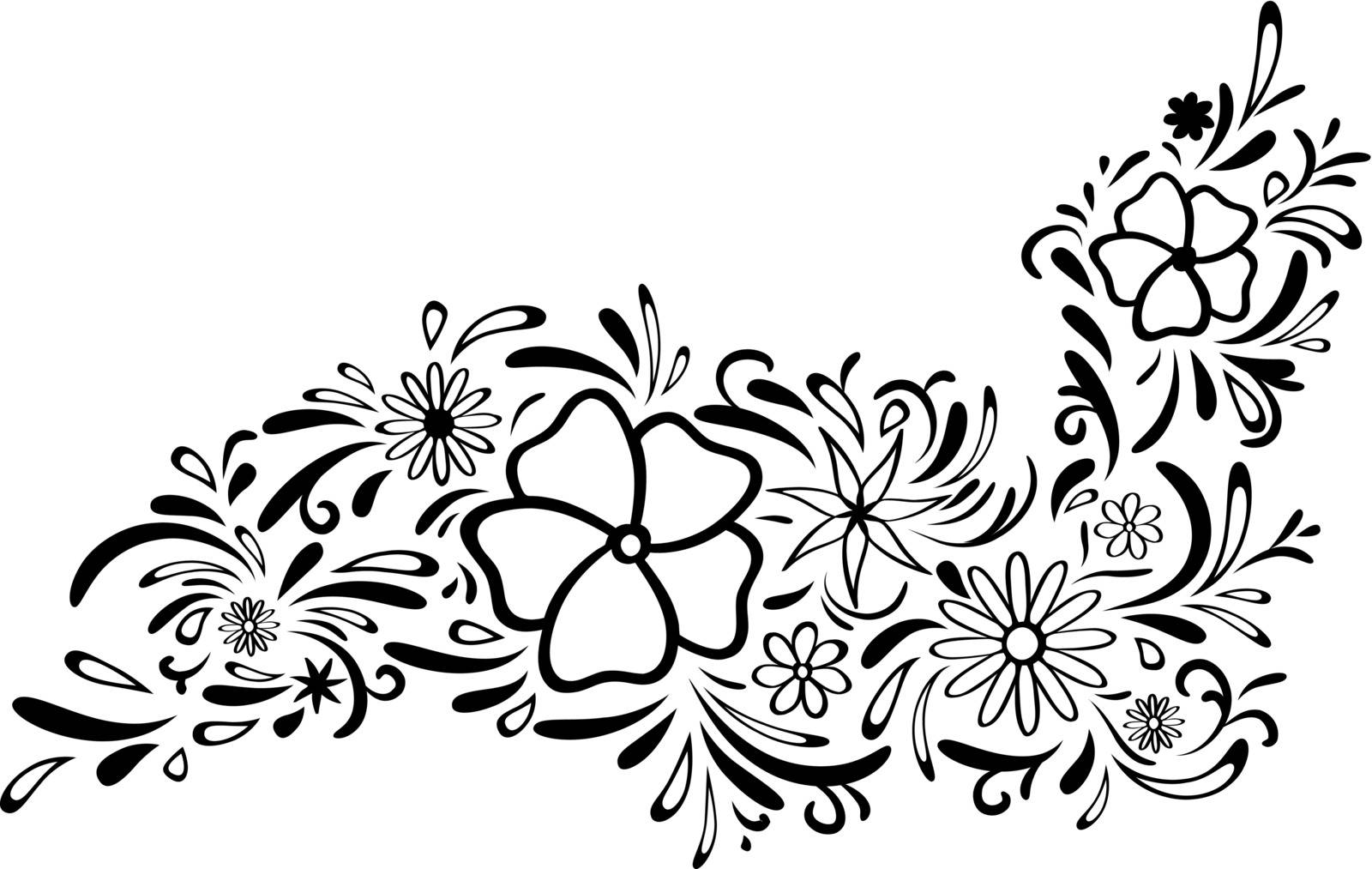 Abstract Floral Border, Copyspace For Your Text