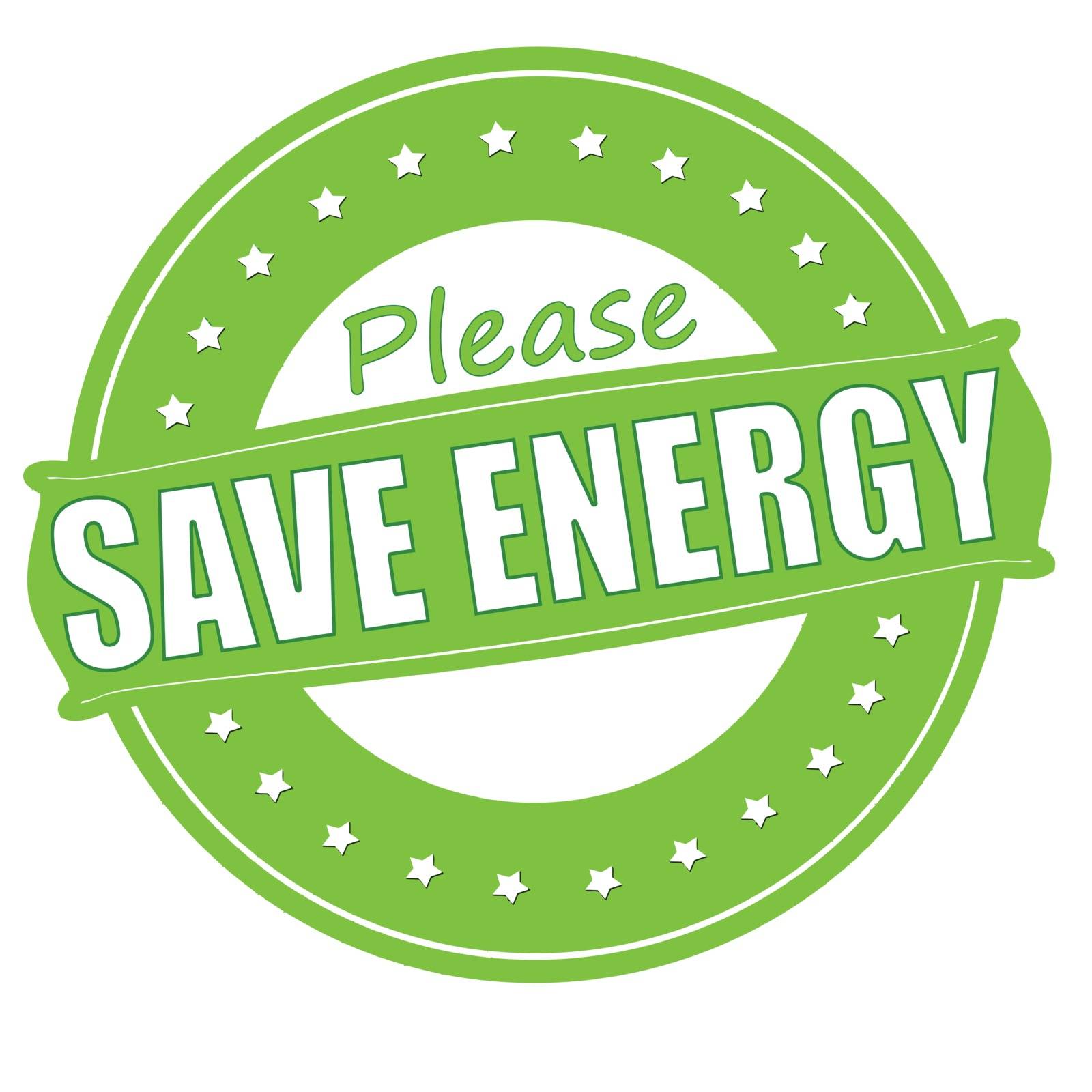 Stamp with text save energy inside, vector illustration