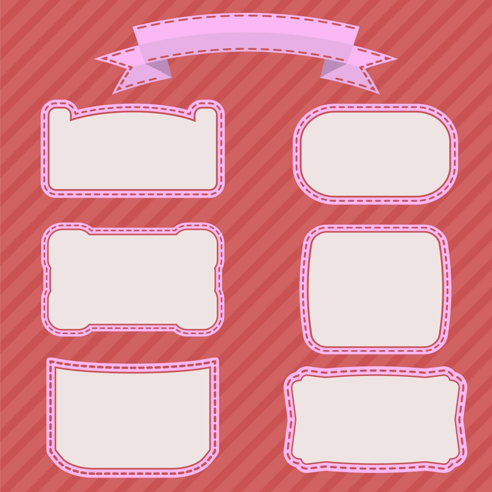 Vector illustration of beautiful white frame on a pink background