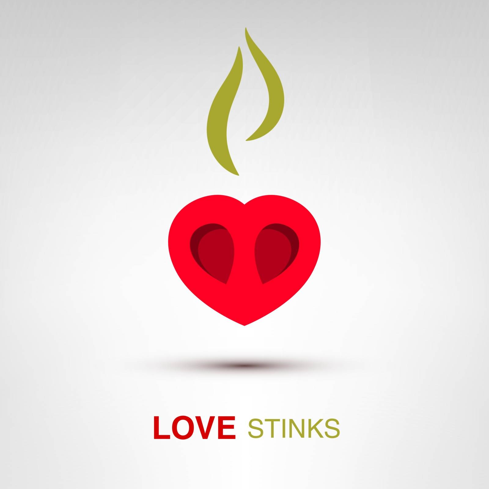 Love stinks - creative Valentines Day heart concept