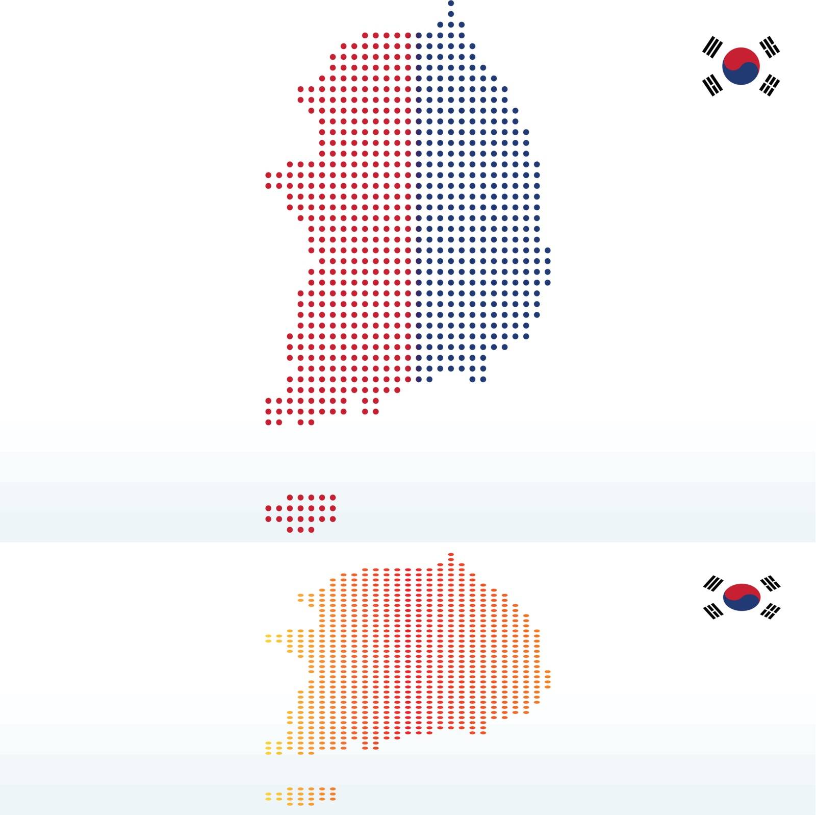 Vector Image -  Map of Republic of Korea, South Korea with with Dot Pattern