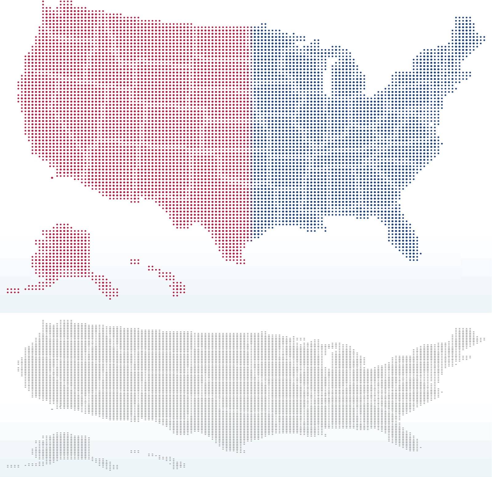 Vector Image -  Map of United States of America with with Dot Pattern