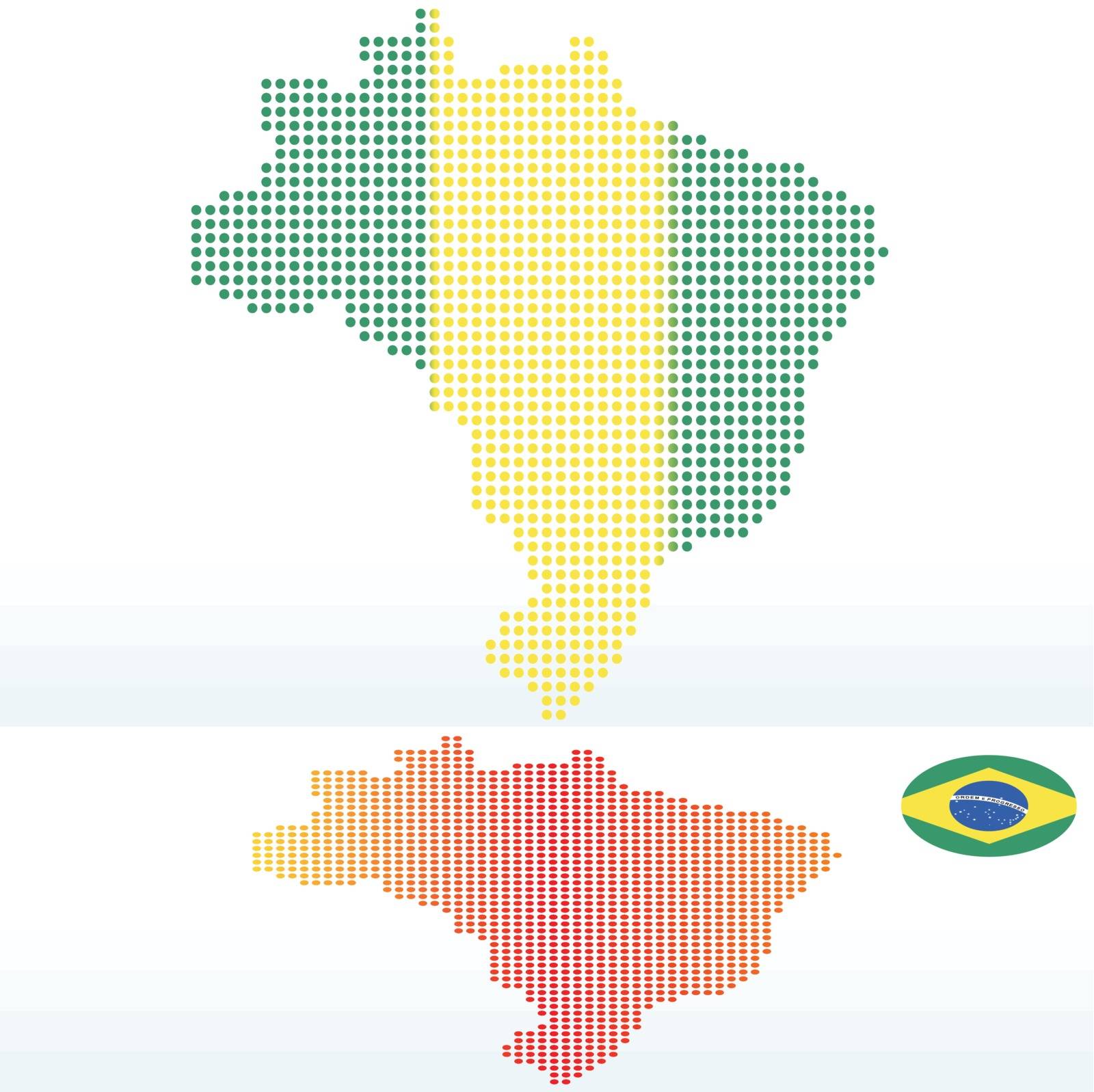 Vector Image -  Map of Federative Republic of Brazil with with Dot Pattern