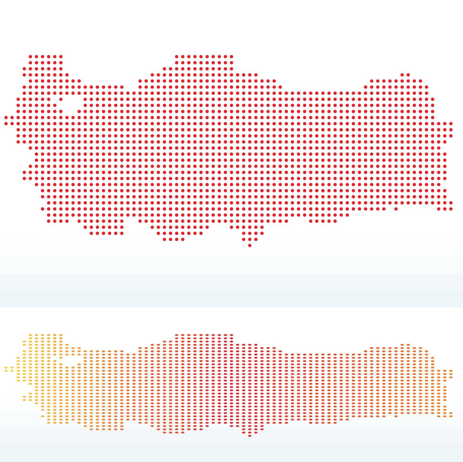 Vector Image -  Map of Republic of Turkey with with Dot Pattern