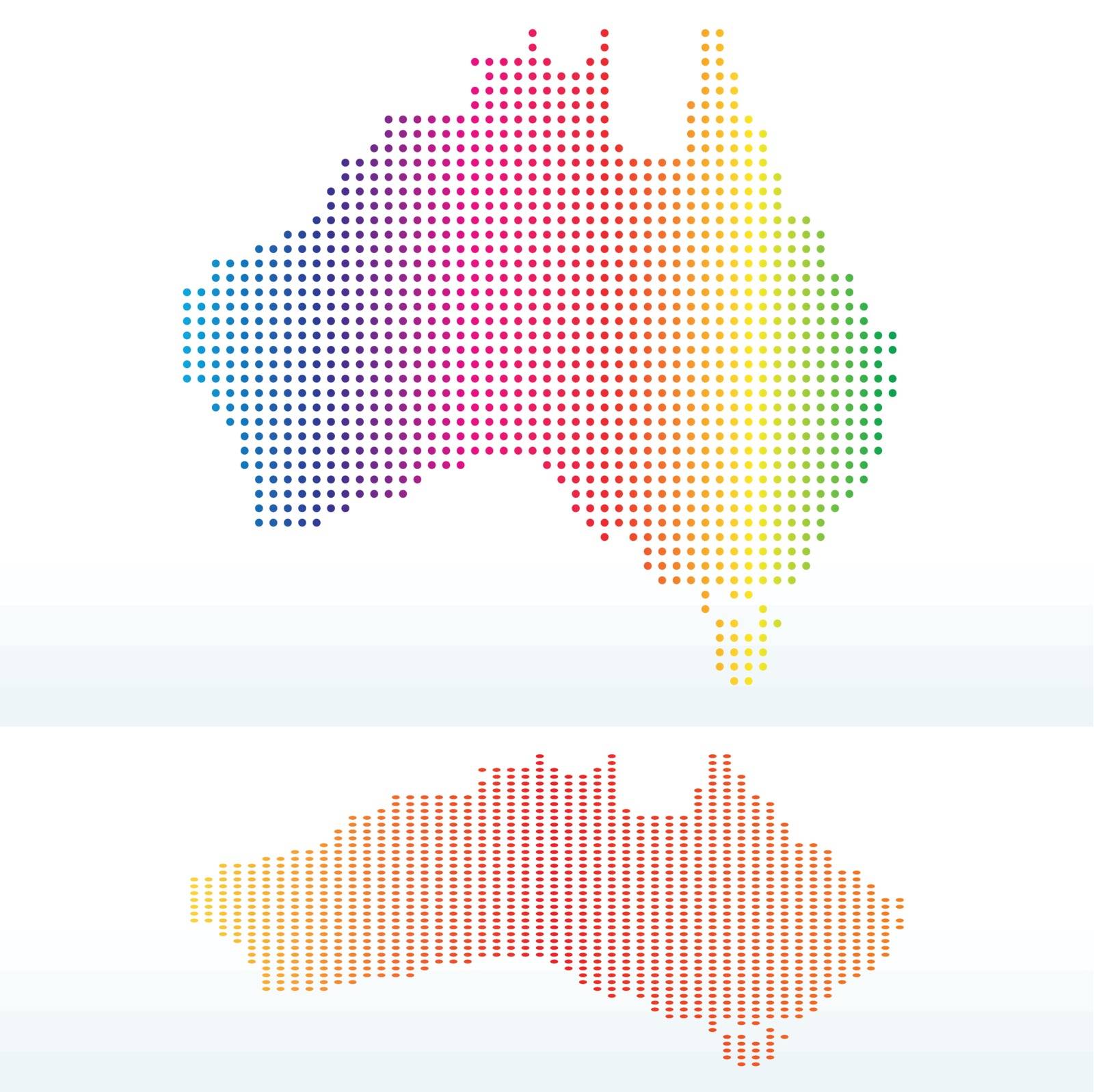 Vector Image - Map of  Commonwealth of Australia with with Dot Pattern