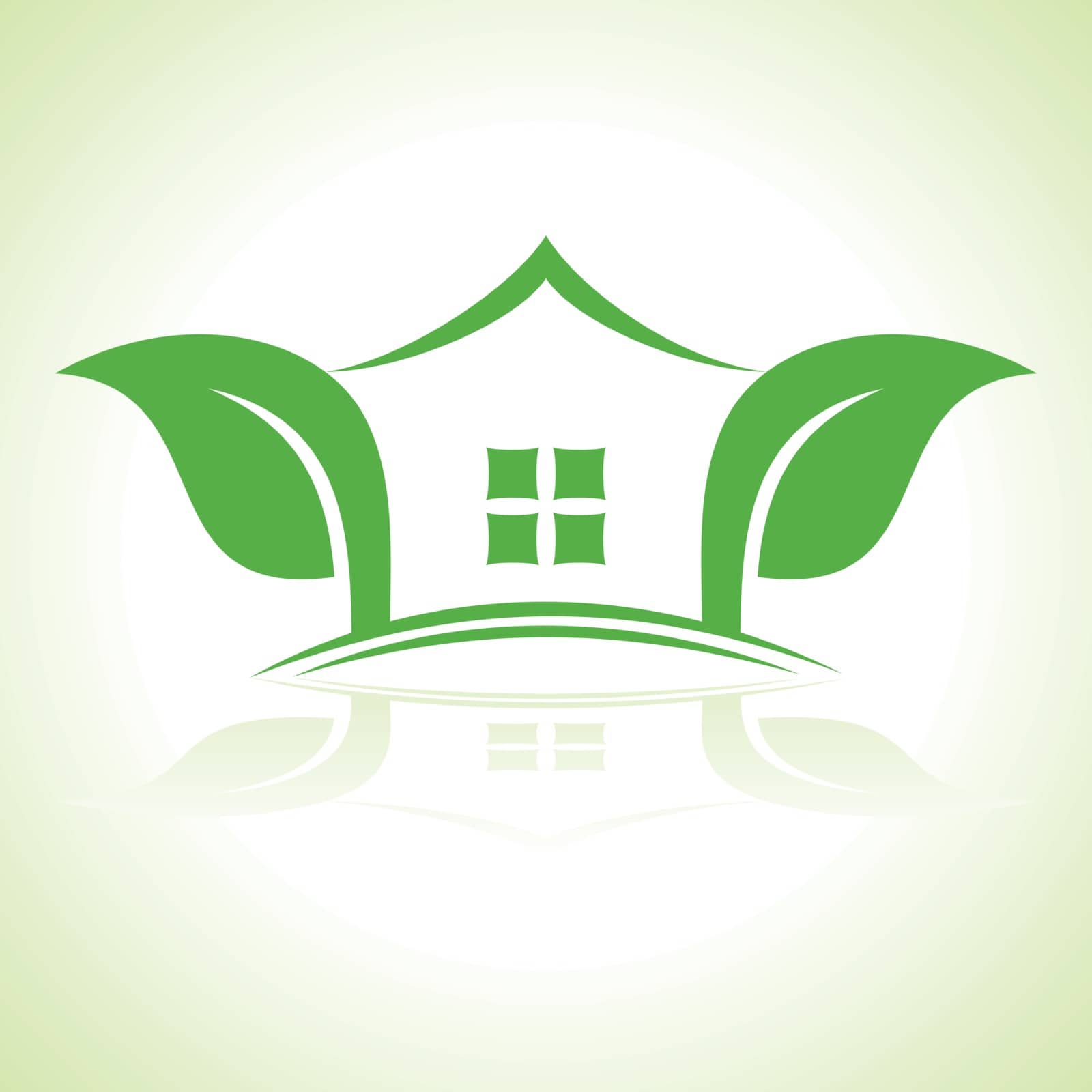 Eco home icon with leaf vector illustration by graphicsdunia4you