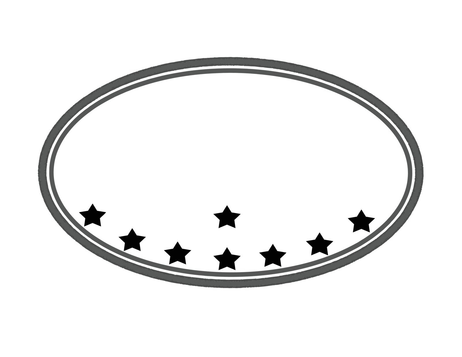 Oval stamp with stars