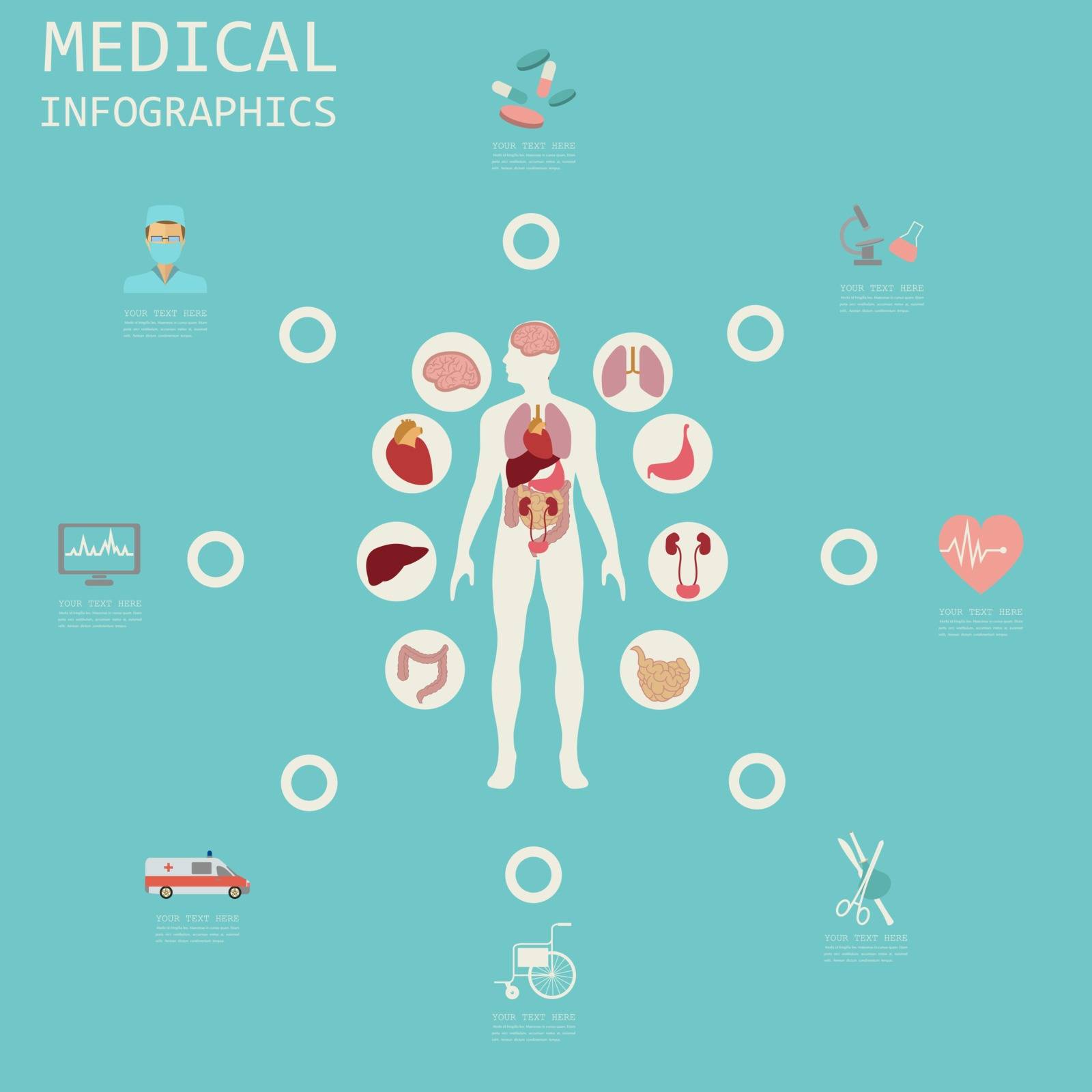 Medical and healthcare infographic, elements for creating infogr by A7880S
