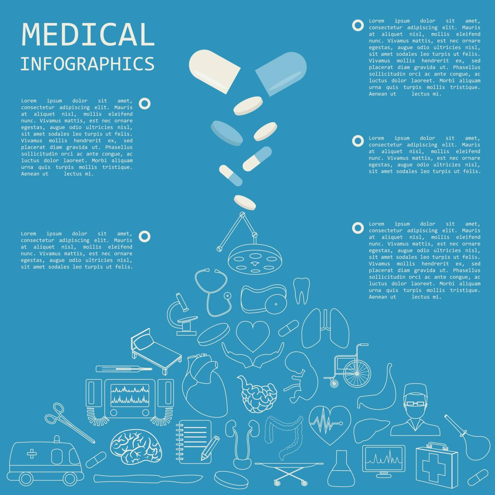 Medical and healthcare infographic, elements for creating infographics. Vector illustration