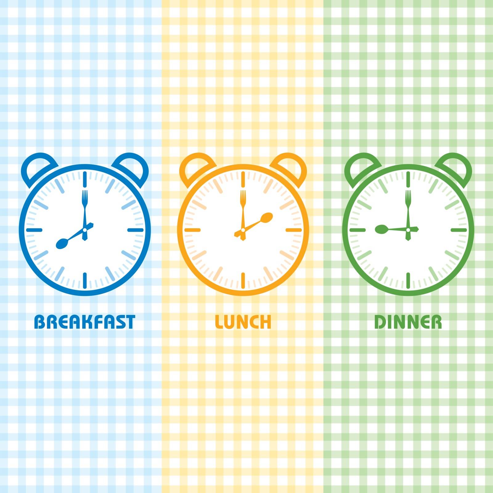 Breakfast Lunch and Dinner time stock vector by graphicsdunia4you
