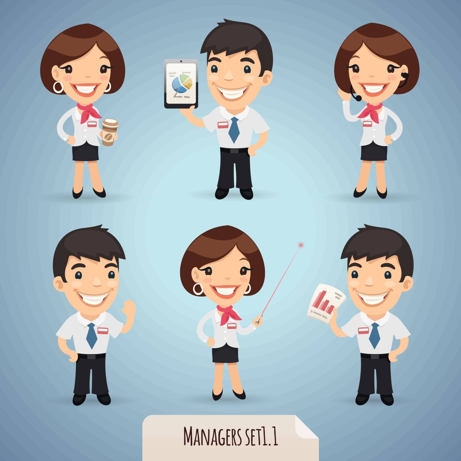 Managers Cartoon Characters Set1.1 by voysla
