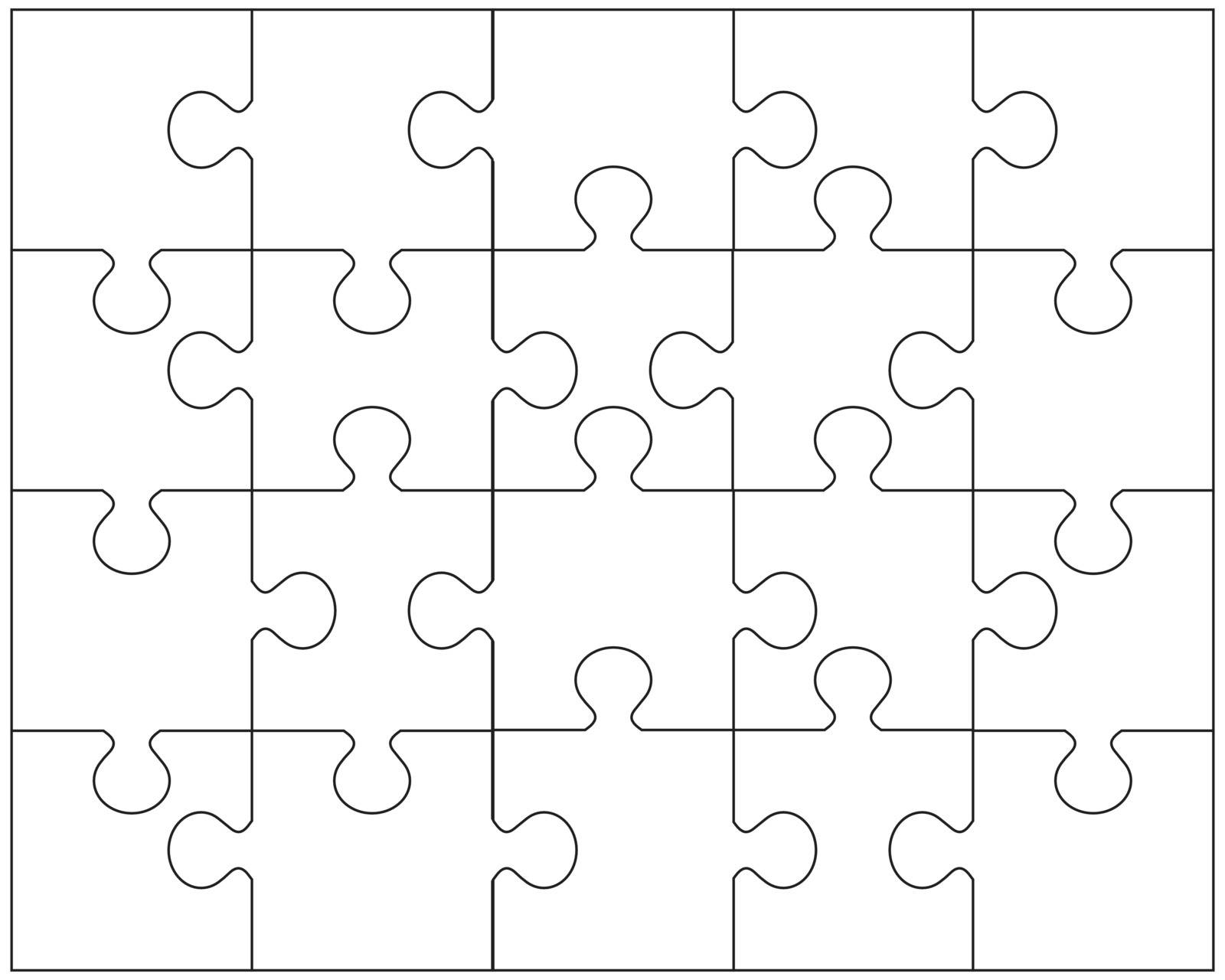 Vector illustration of white puzzle