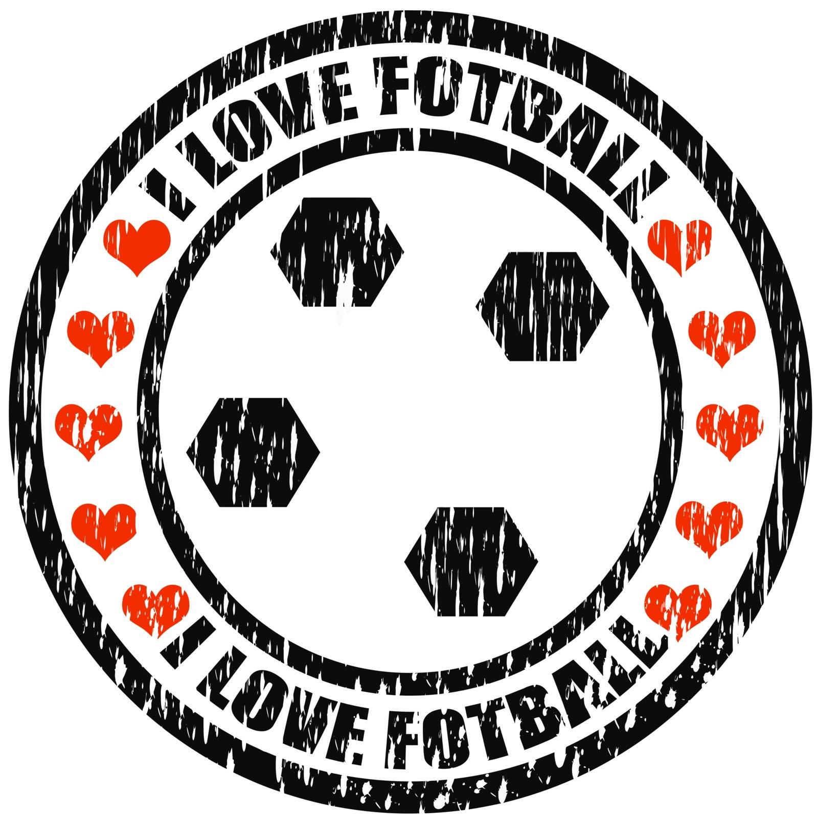 Stamp with text i love football inside, vector illustration
