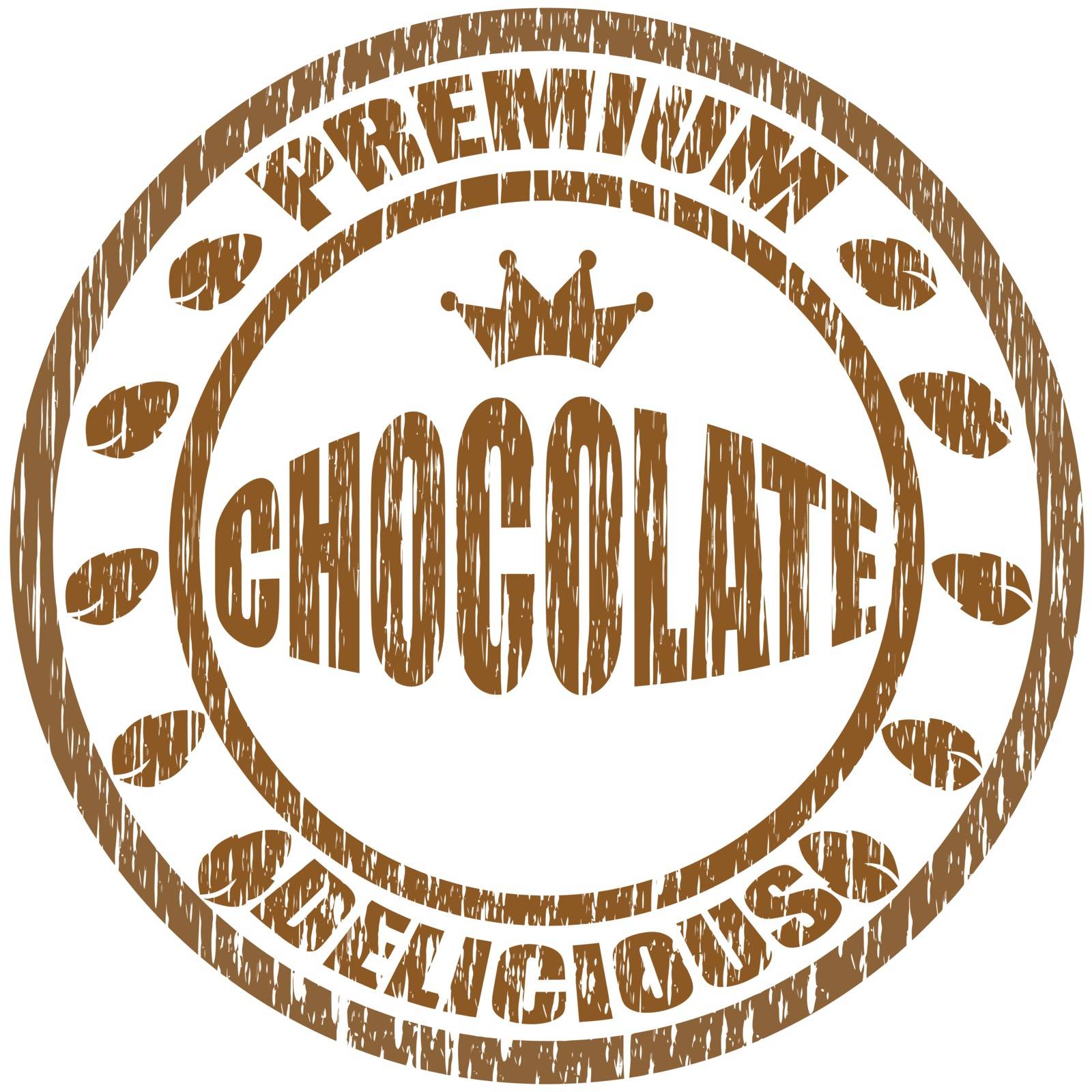 Stamp with text premium chocolate inside, vector illustration