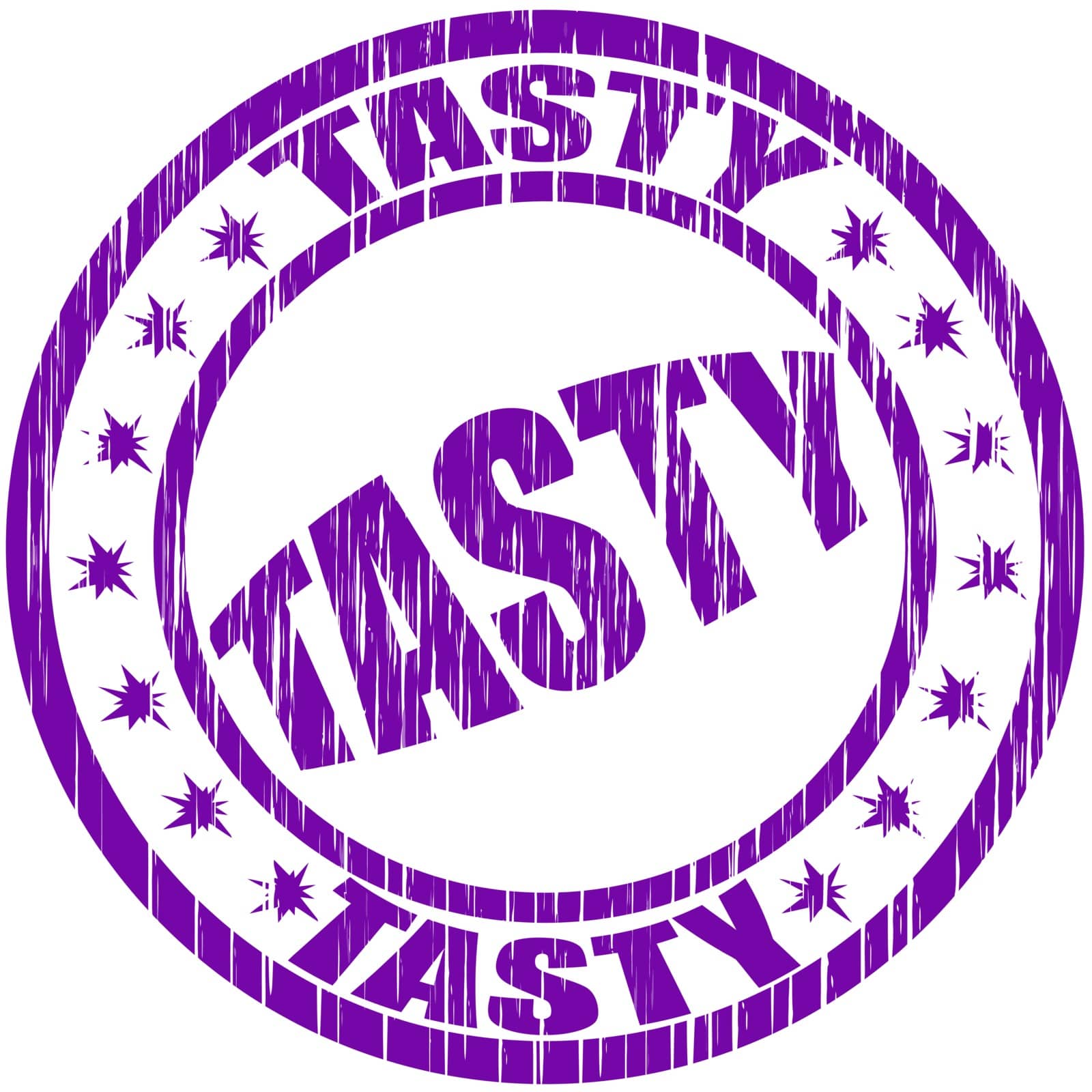 Stamp with word tasty inside, vector illustration