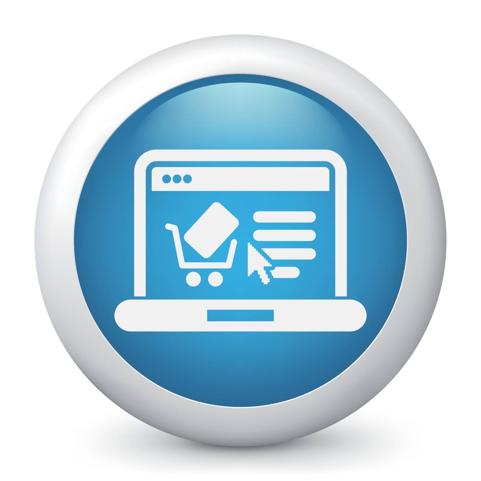 Store website icon illustrated on computer
